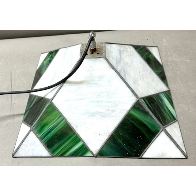 An Art Deco stained glass ceiling light
