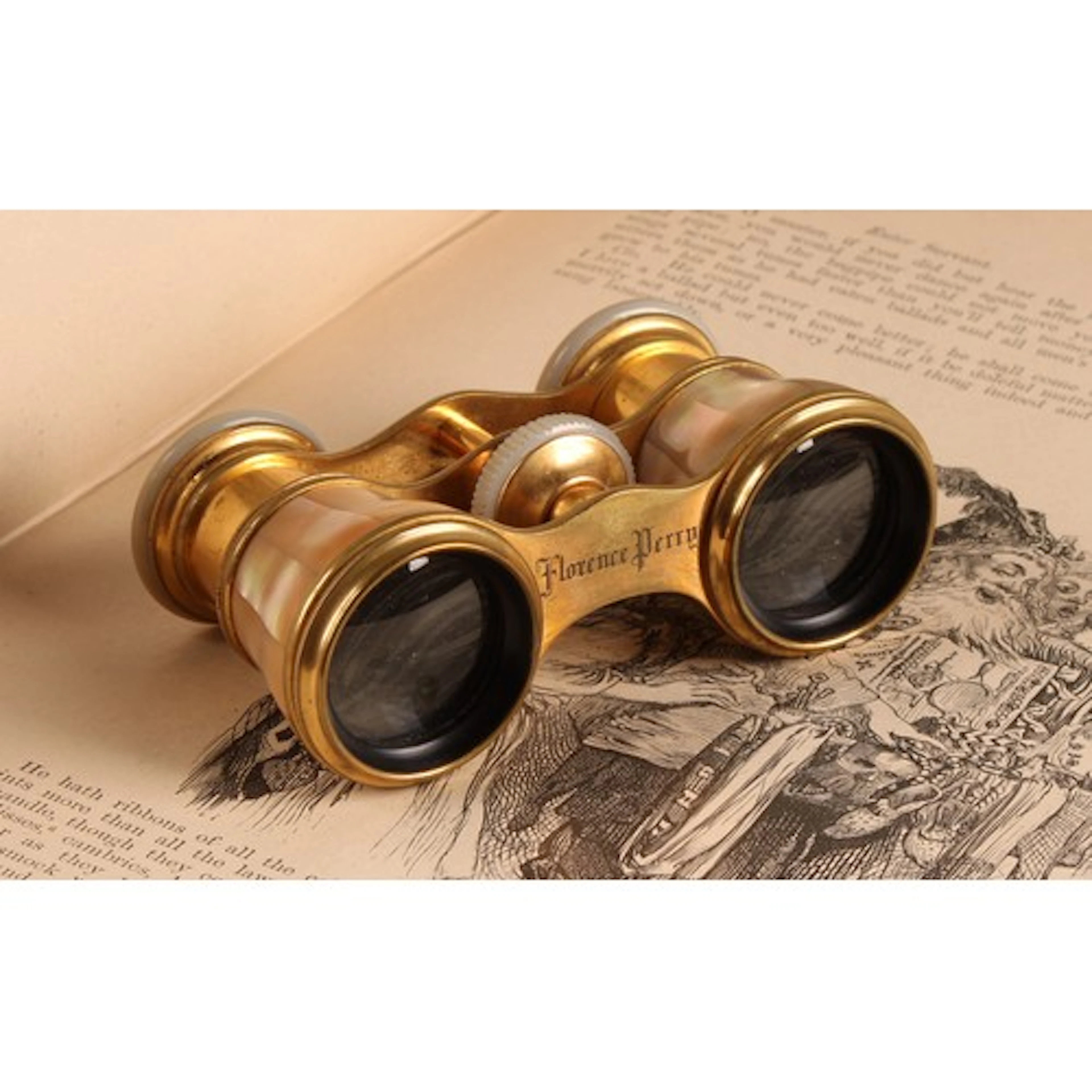 A pair of 19th century mother of pearl and gilt metal mounte...