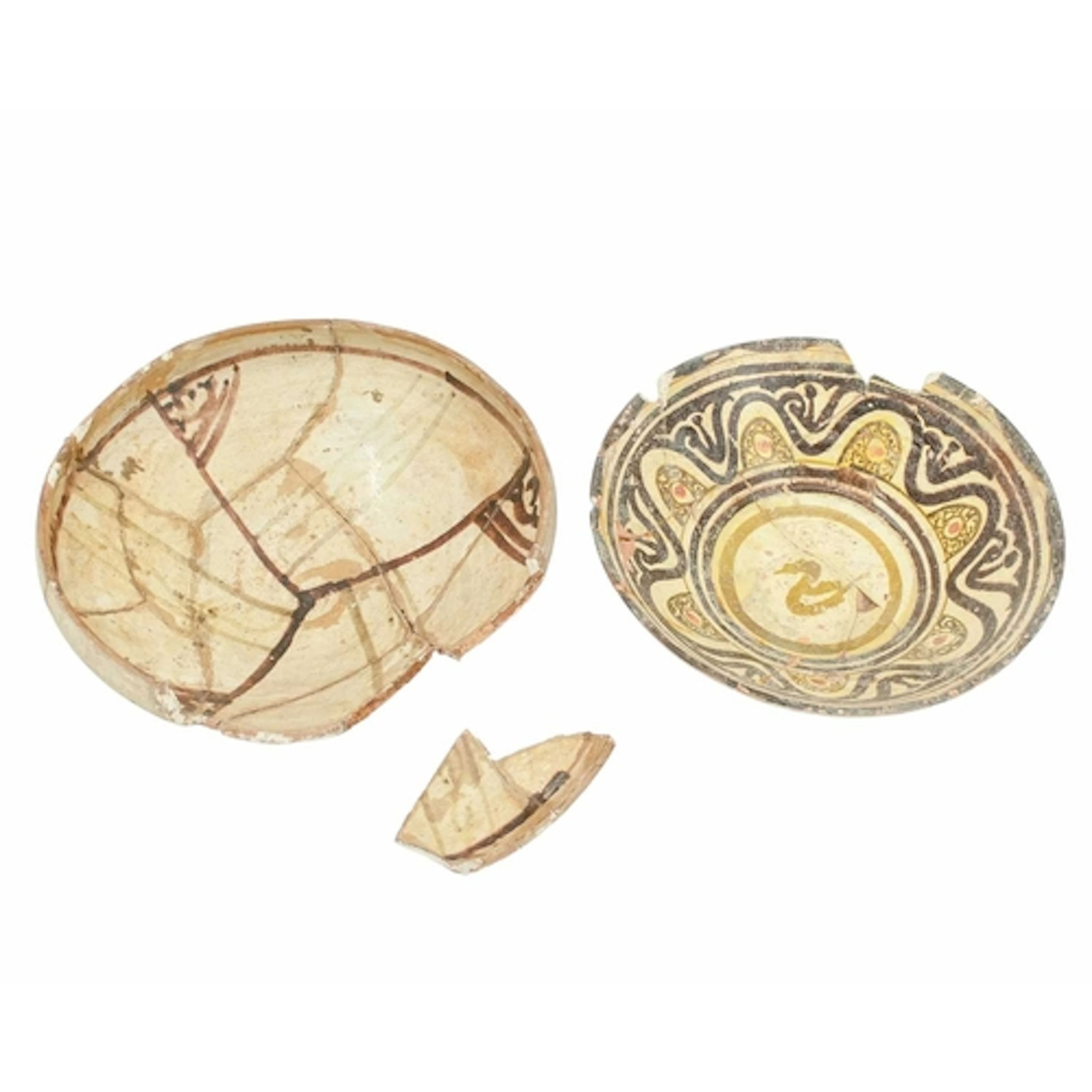 Two Islamic Persian pottery bowls. 10th-12th century, Nishap...