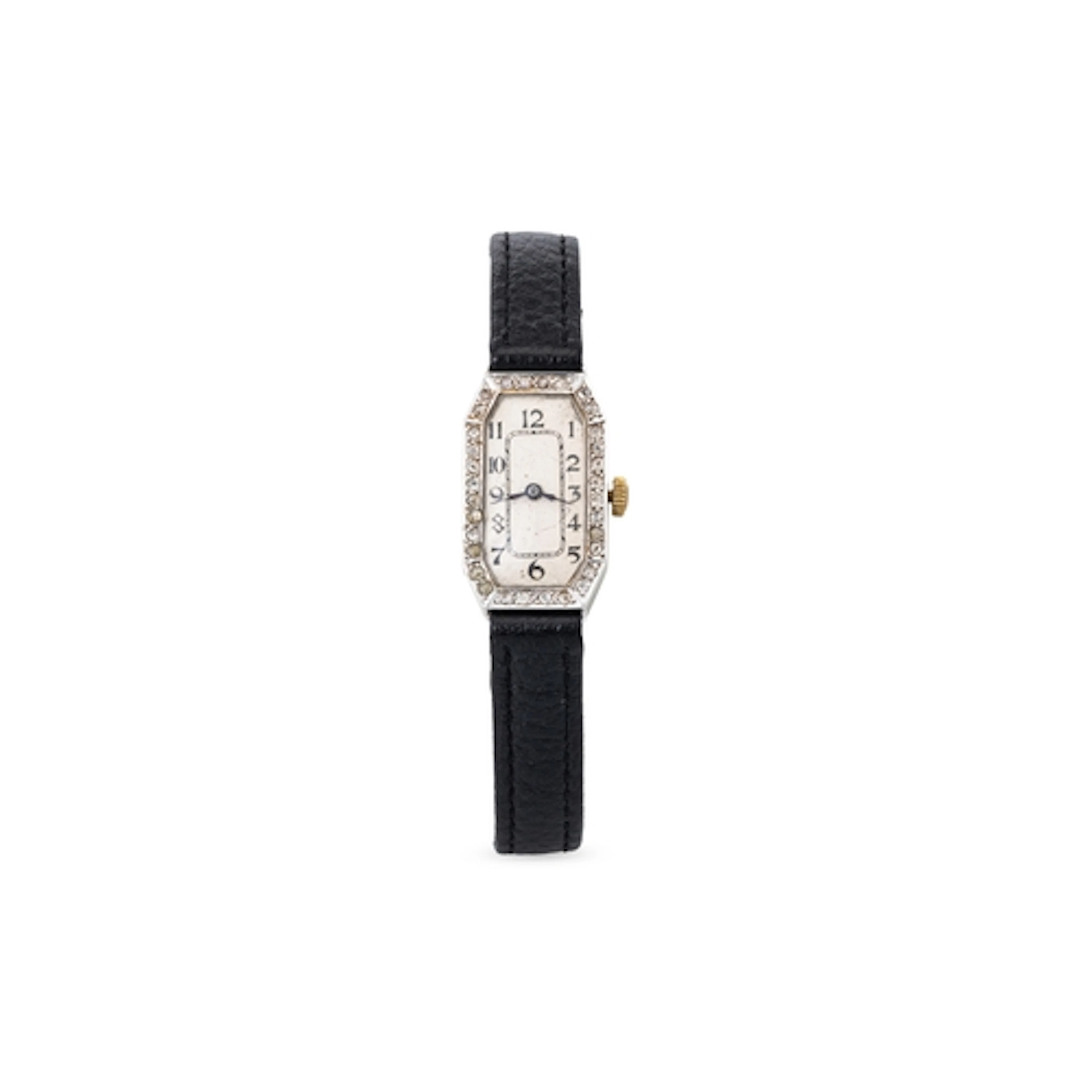 A LADY'S 18CT WHITE GOLD AND DIAMOND SET COCKTAIL WATCH, the...