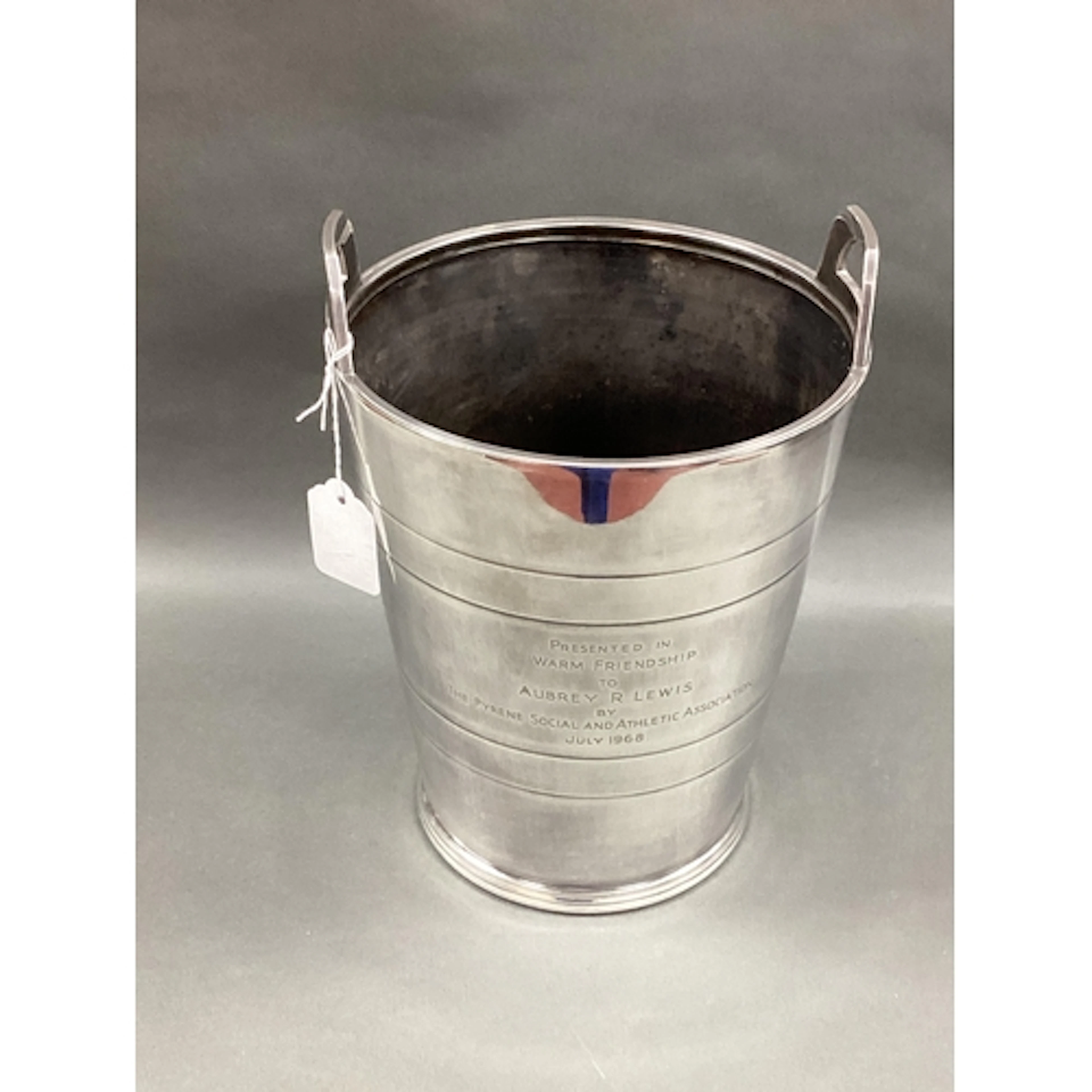 Elkington Silver Plated Presentation Ice Bucket, of twin han...