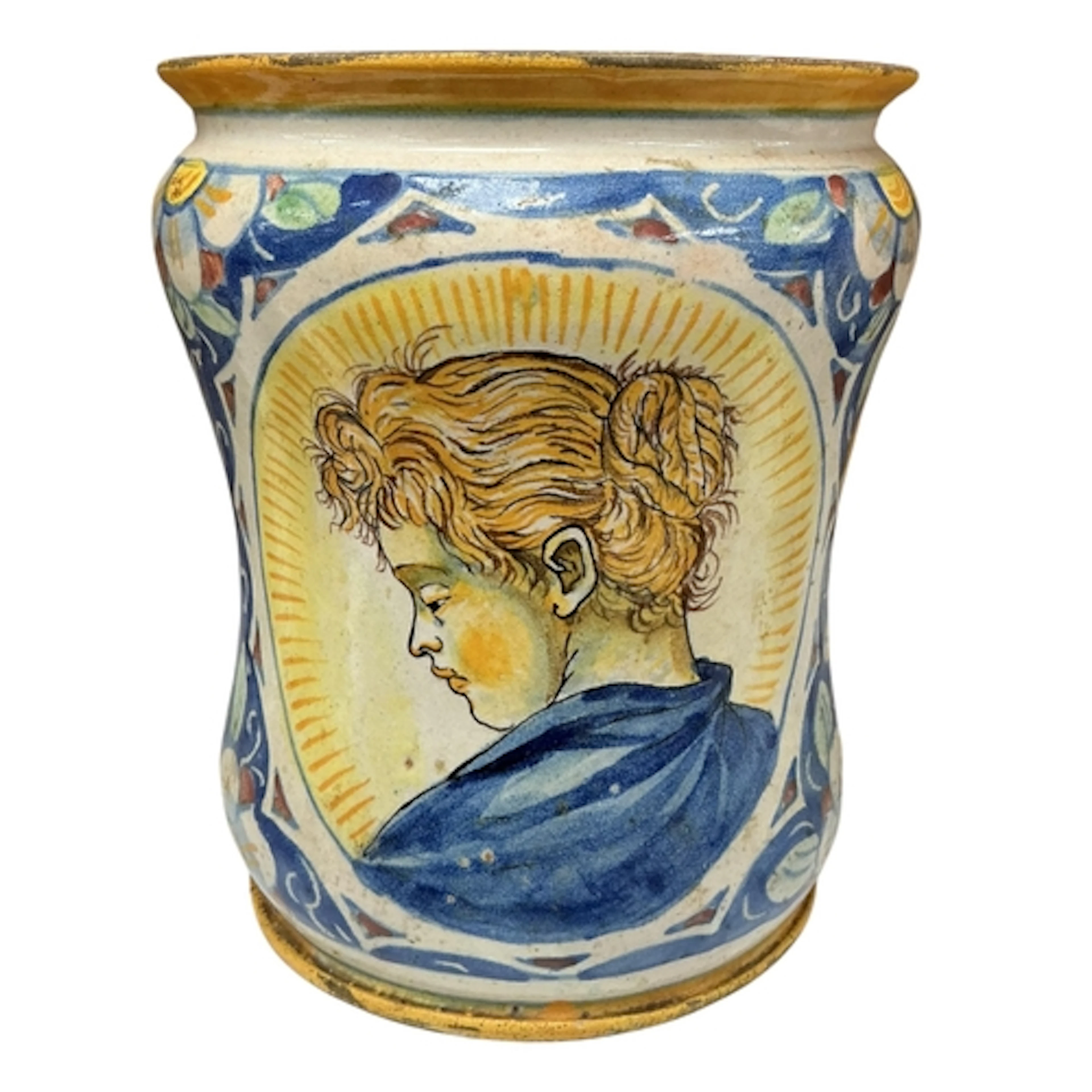 A 19th century Italian maiolica albarello, in 16th century V...
