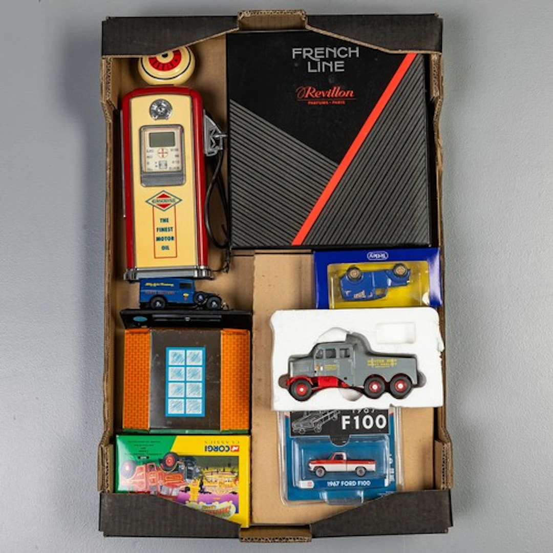 Fruit tray containing boxed/unboxed diecast models to includ...