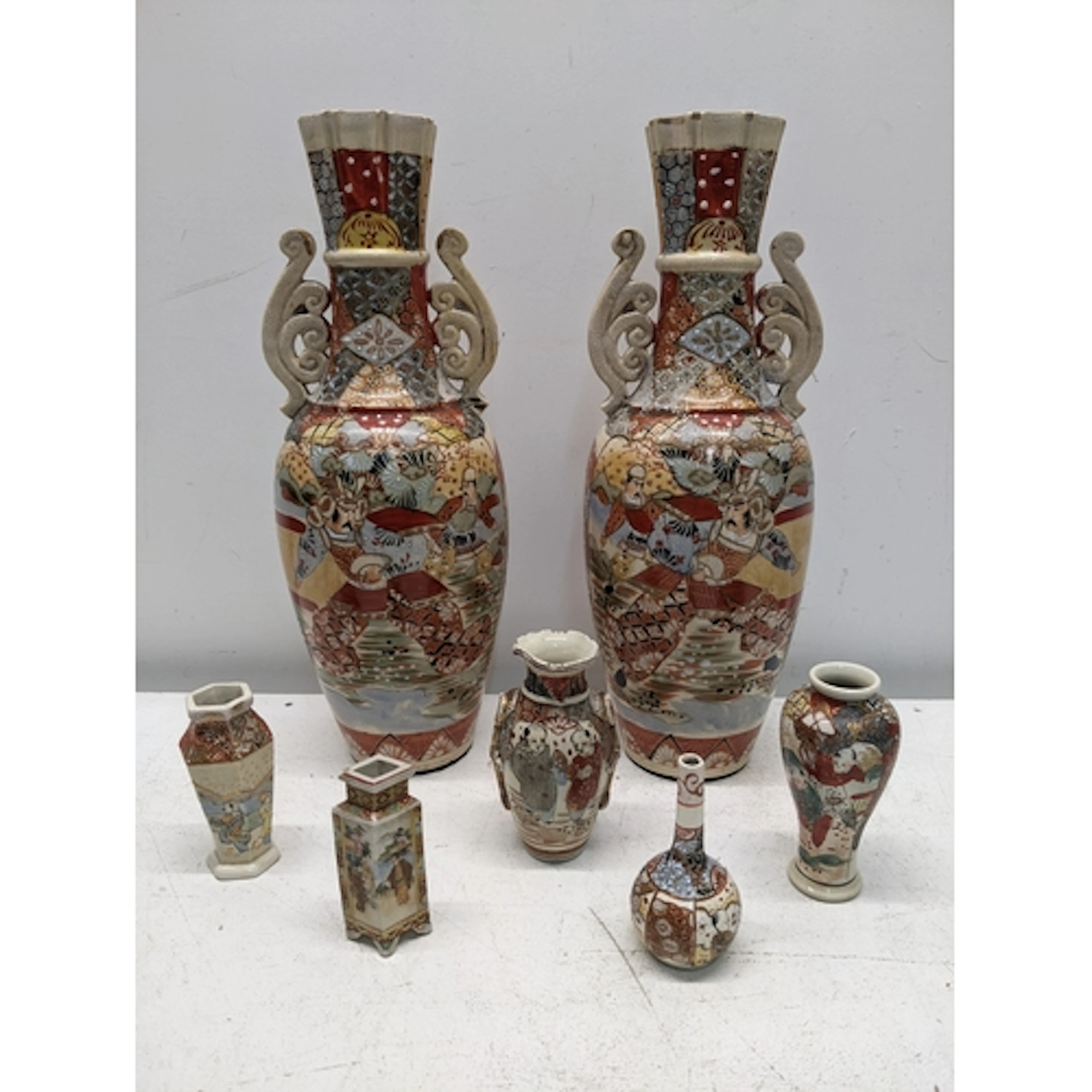 A collection of early to mid 20th century Japanese satsuma v...