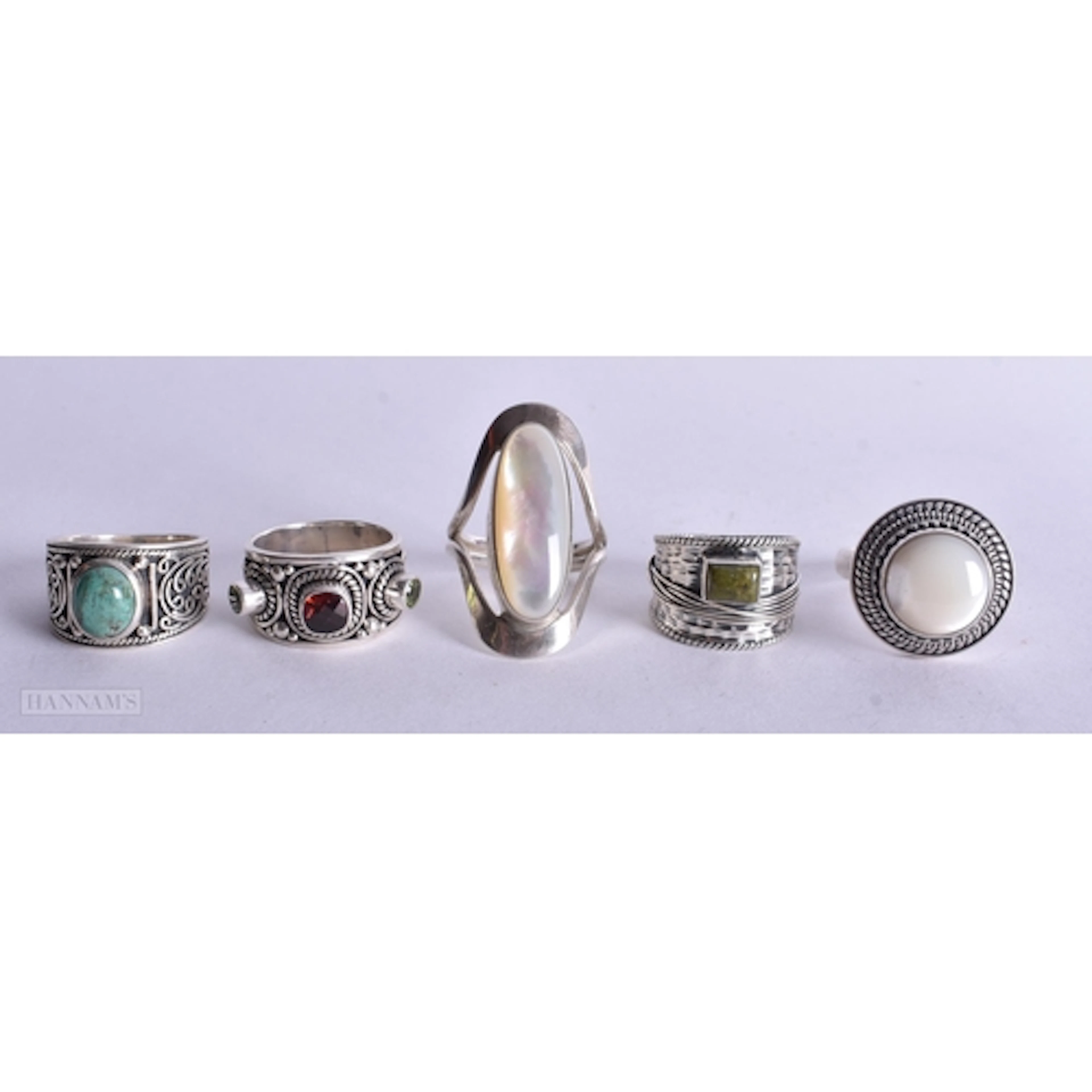 Collection of Sterling Silver Rings inc. Suarti, Mexico, Tur...