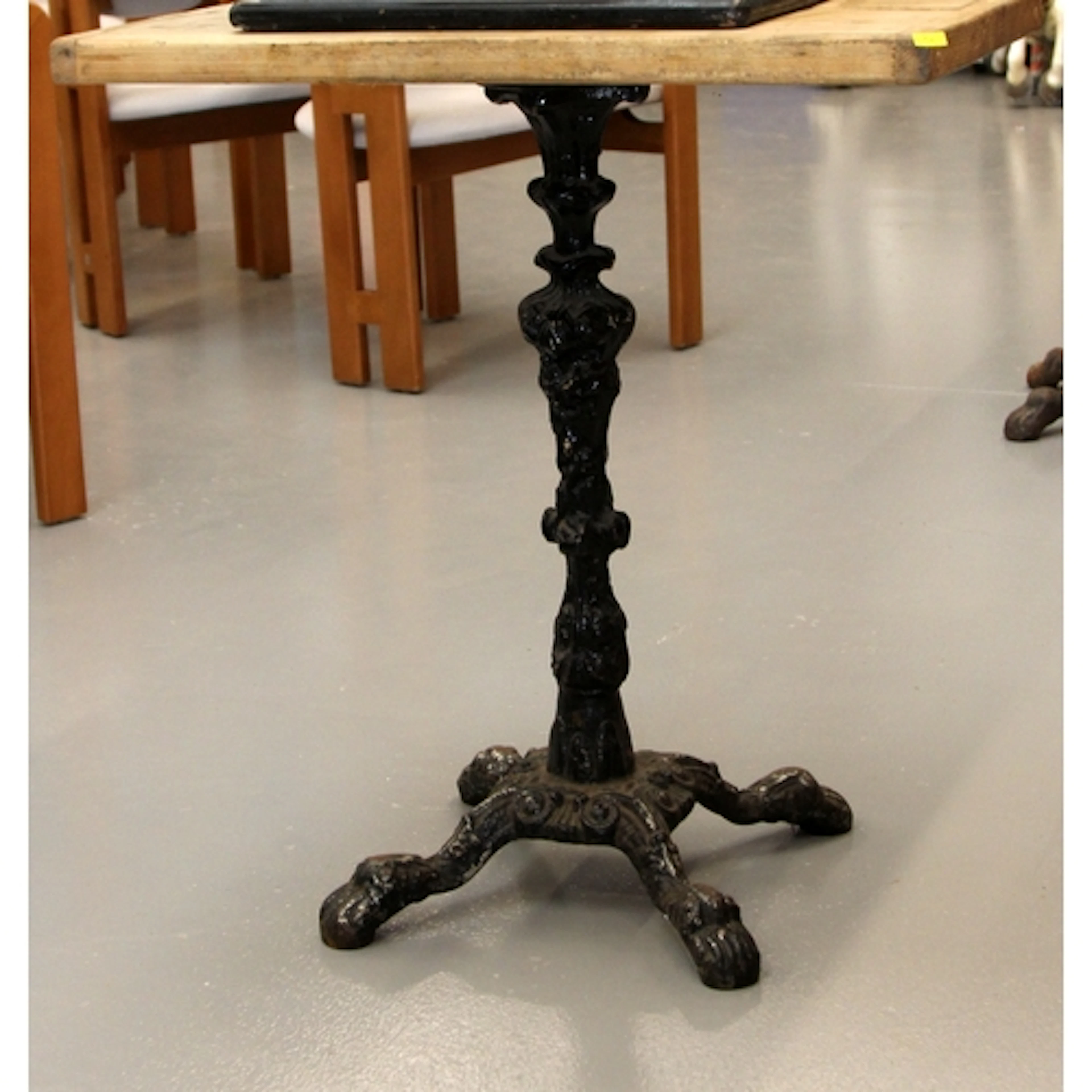 Cast iron stand for slot machine. 74cms tall, 68cms x 44cms ...