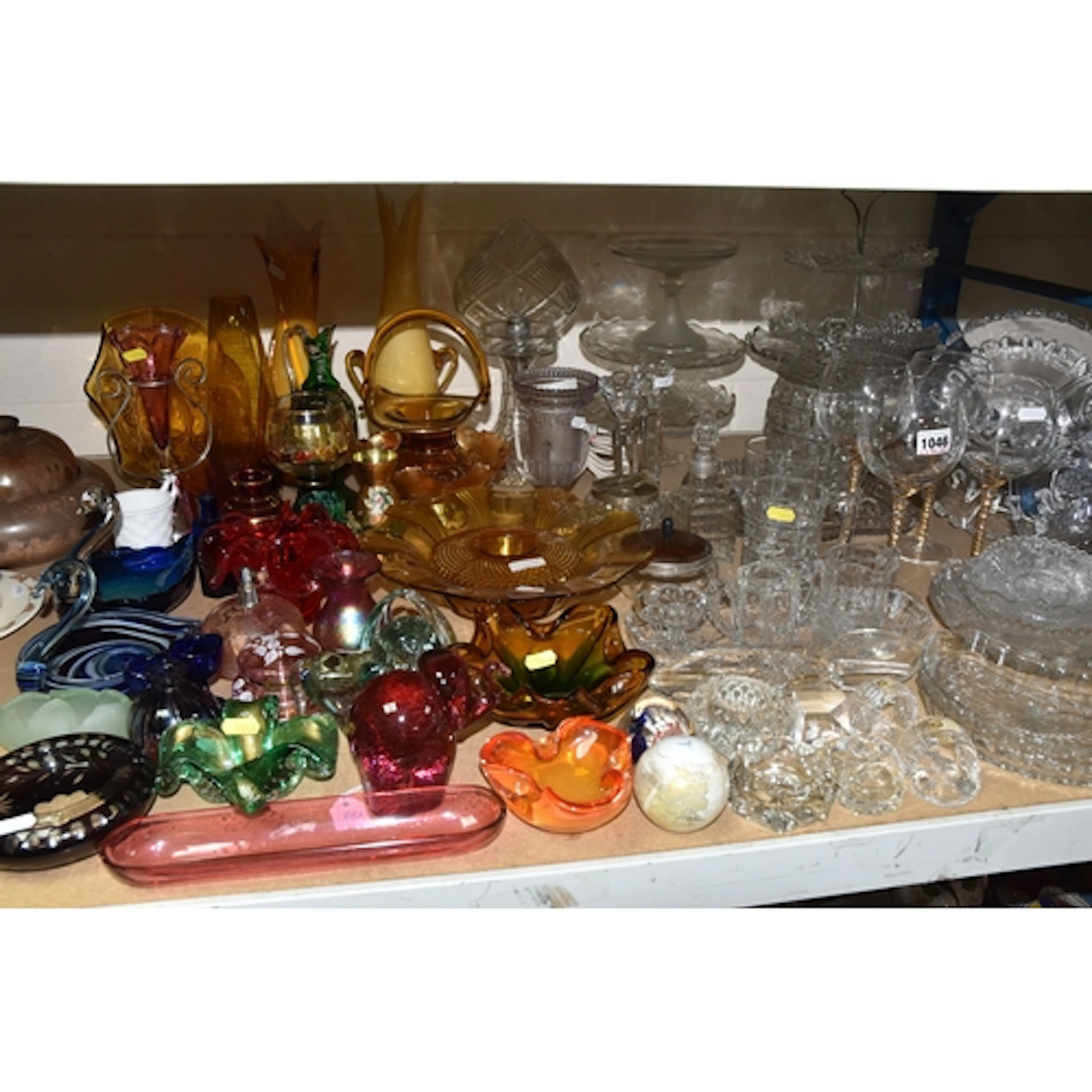 A LARGE GROUP OF DECORATIVE AND FUNCTIONAL HOUSEHOLD GLASSWA...