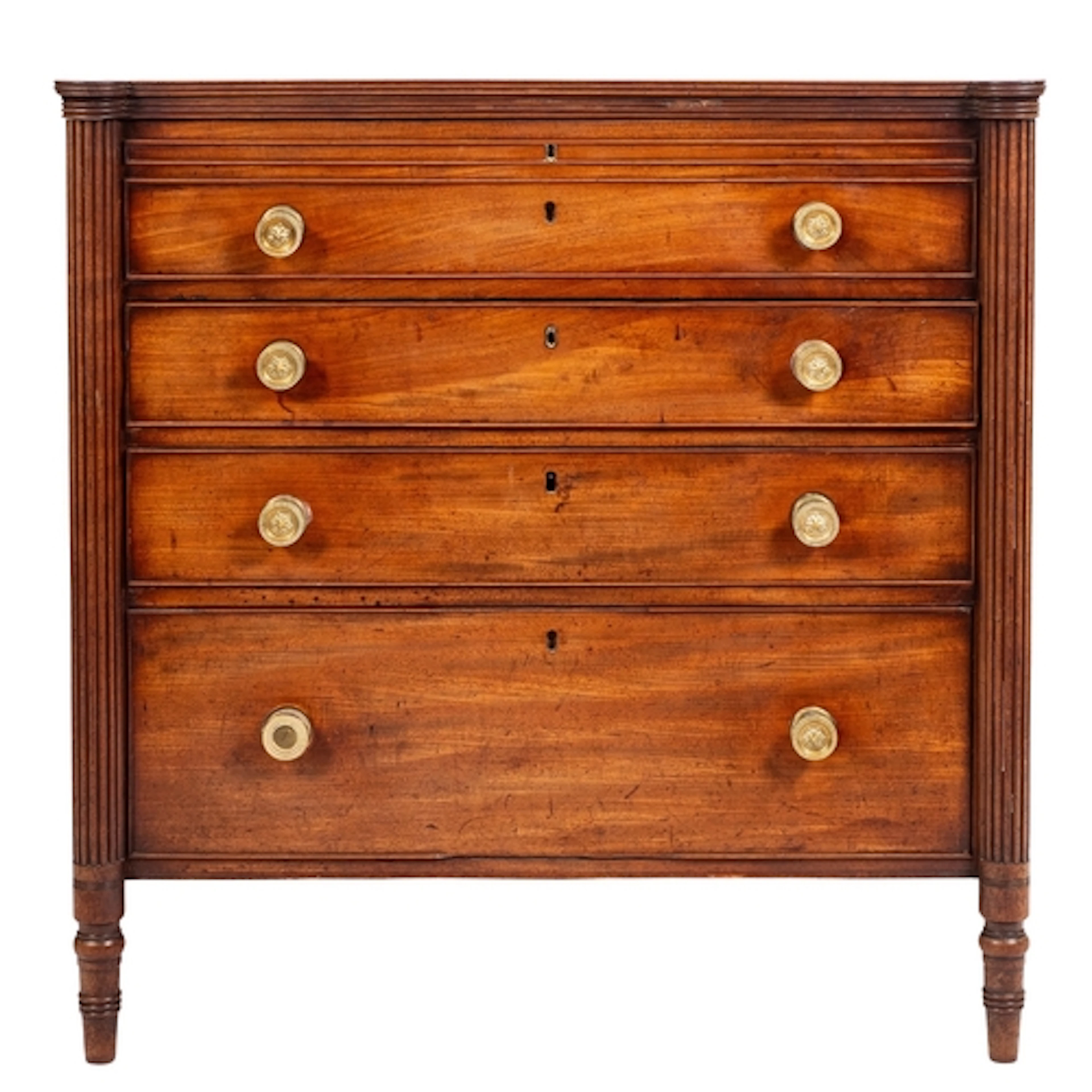 A Regency mahogany dressing chest, early 19th century; the h...