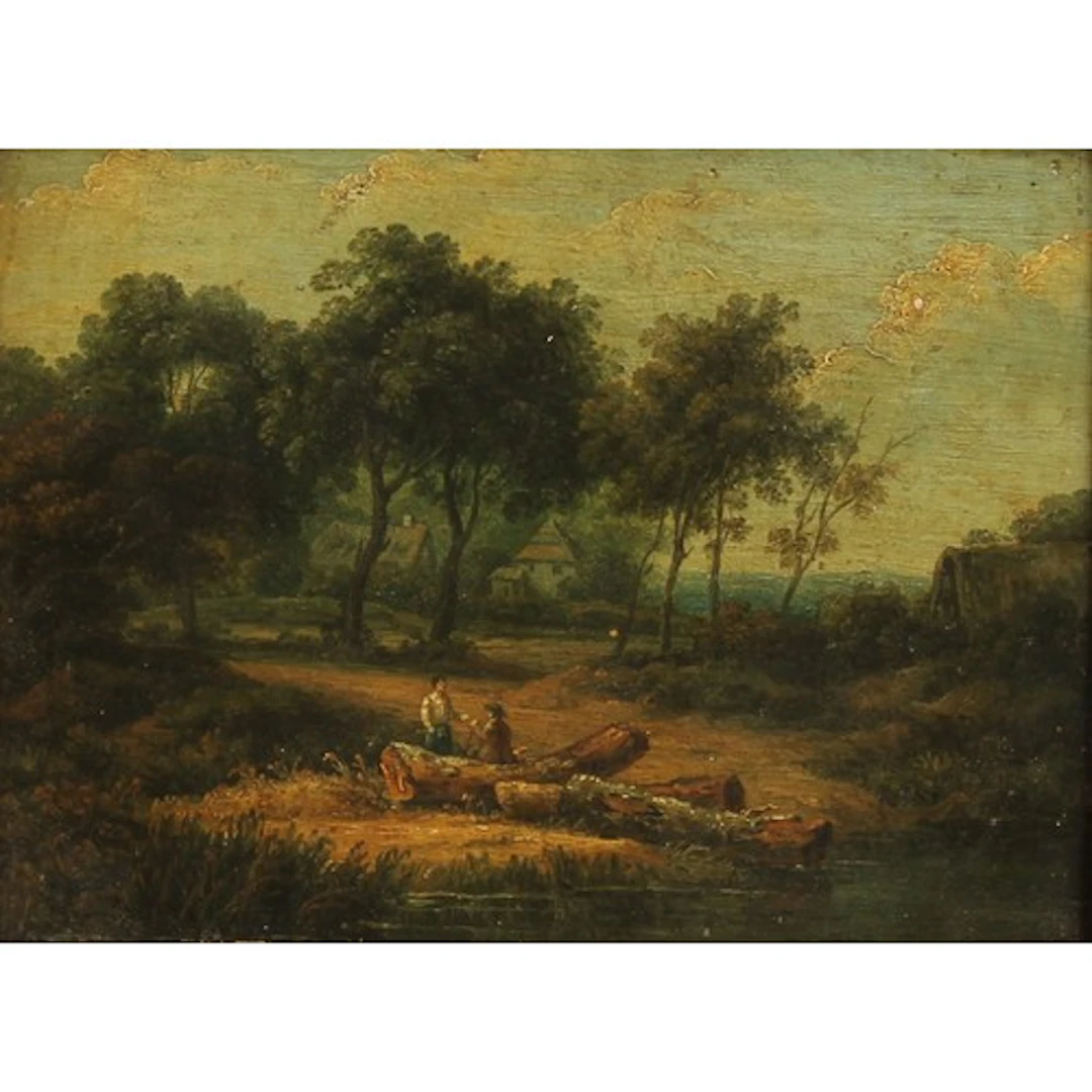 Dutch School (19th century) Figures in Conversation oil on p...