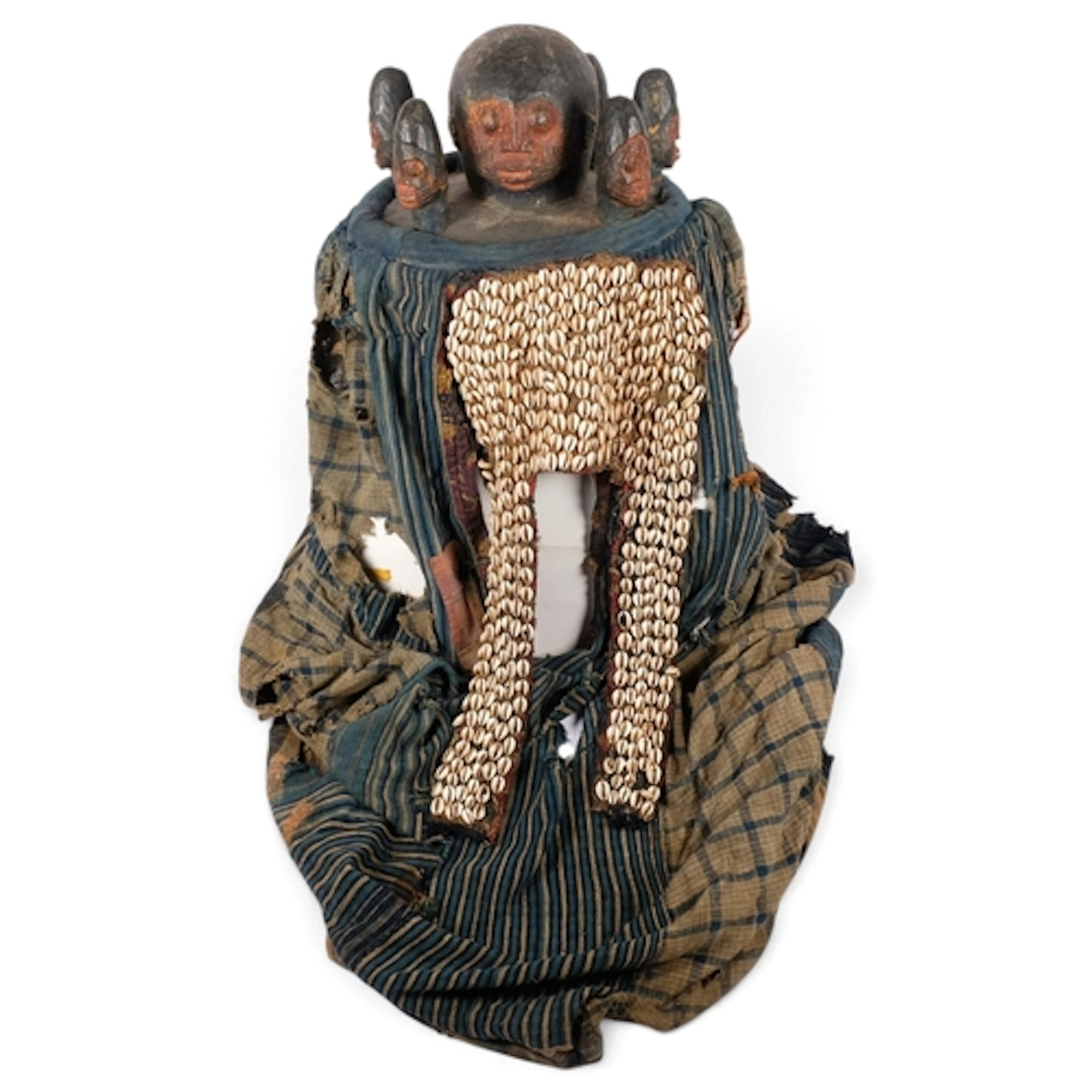 A large Yoruba West Africa Tribal headdress, the top decorat...