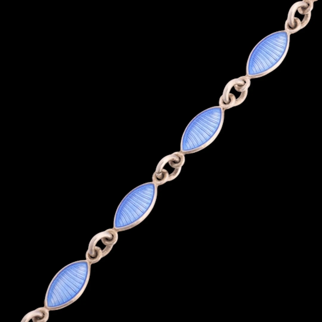 VOLMER BAHNER - a Danish modernist sterling silver blue enam...