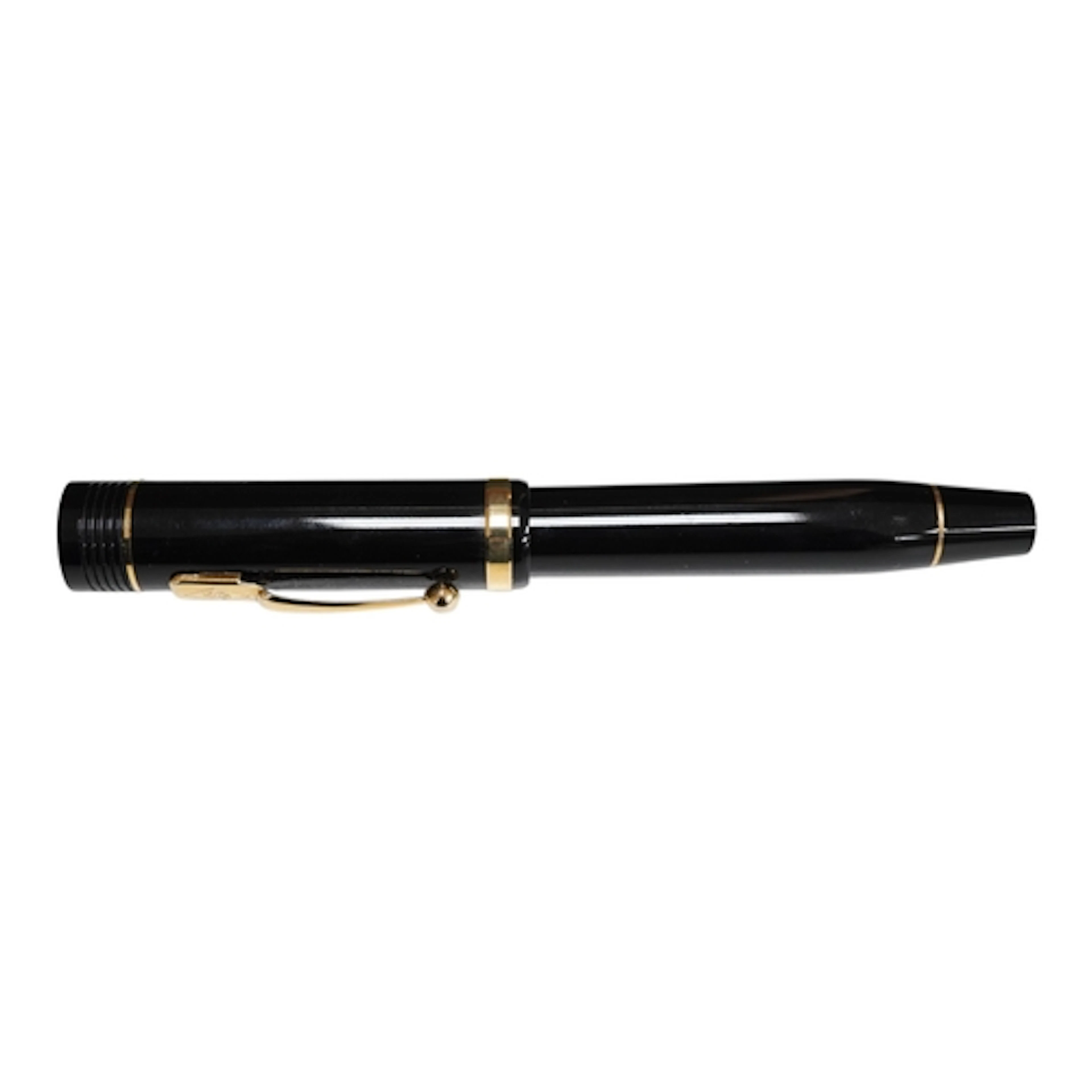 A Conway Stewart Churchill fountain pen, classic black No. 2...