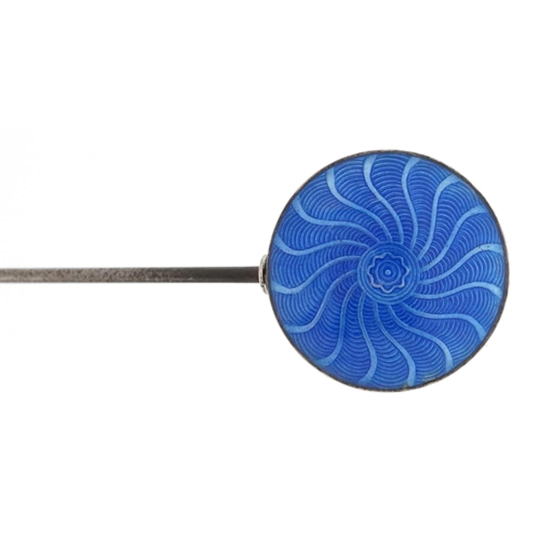 Marius Hammer, mid century Norwegian silver and blue guilloc...