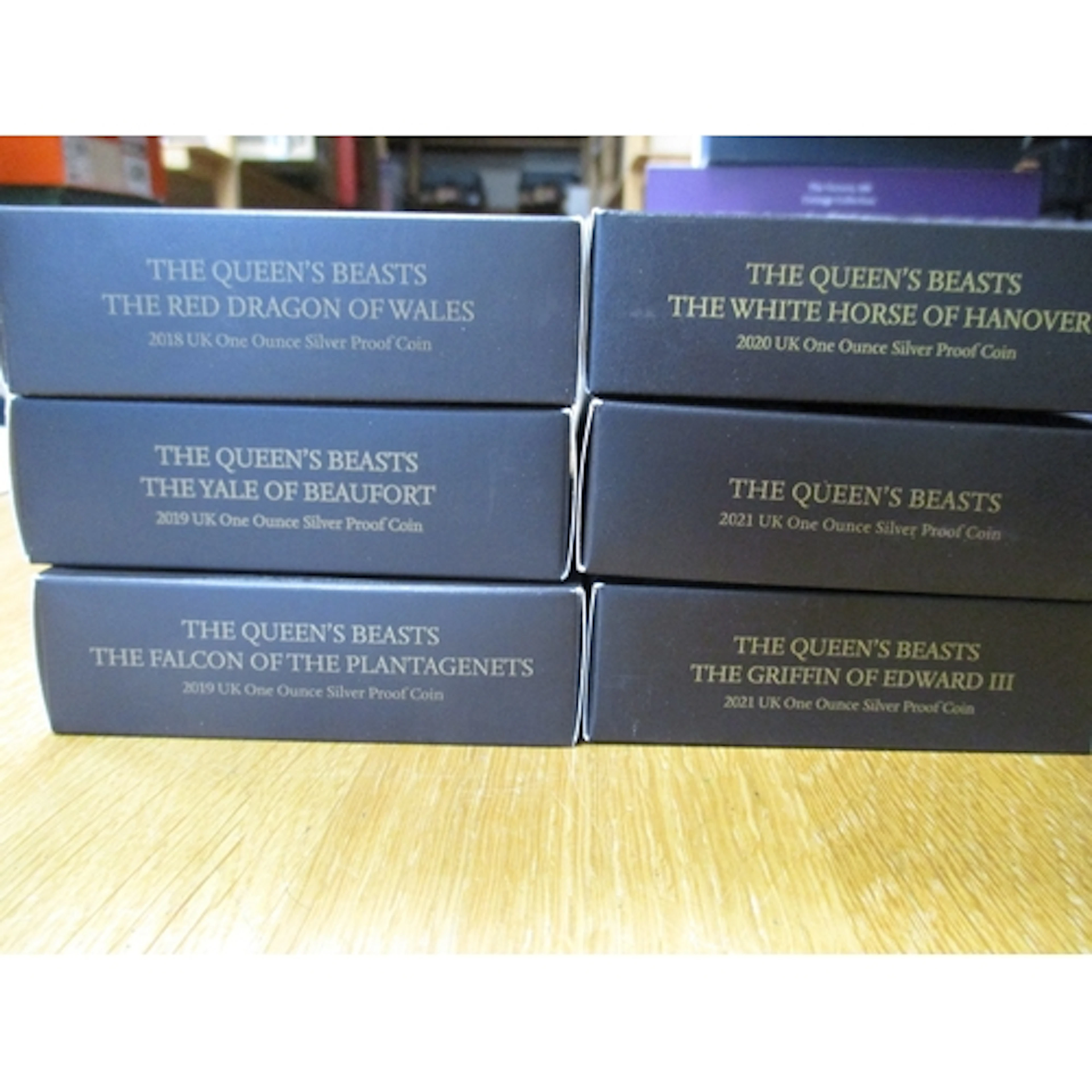 The Queens Beasts collection of boxed 1oz £2 silver proofs w...