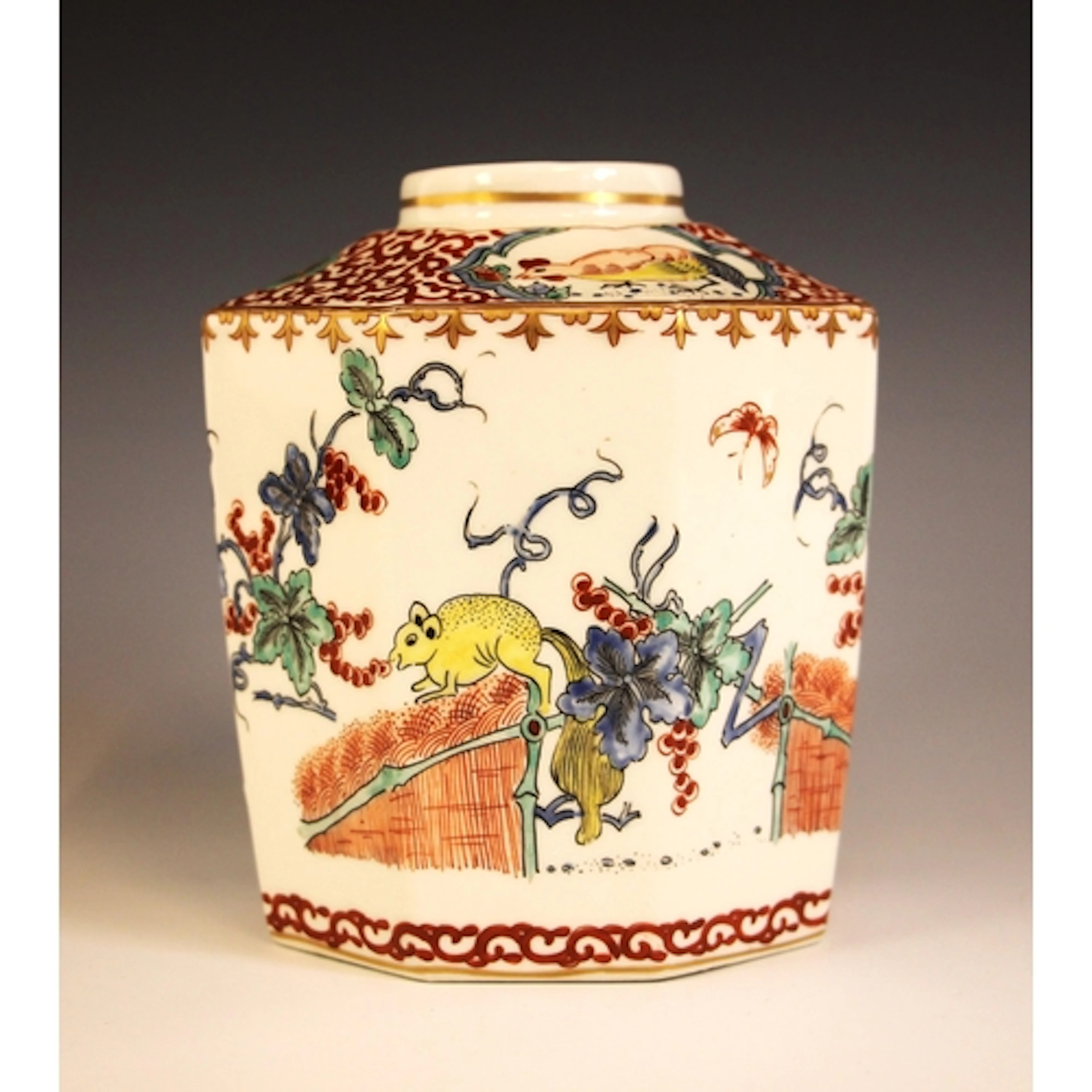 A French porcelain chinoiserie ginger jar or tea caddy, Edme...