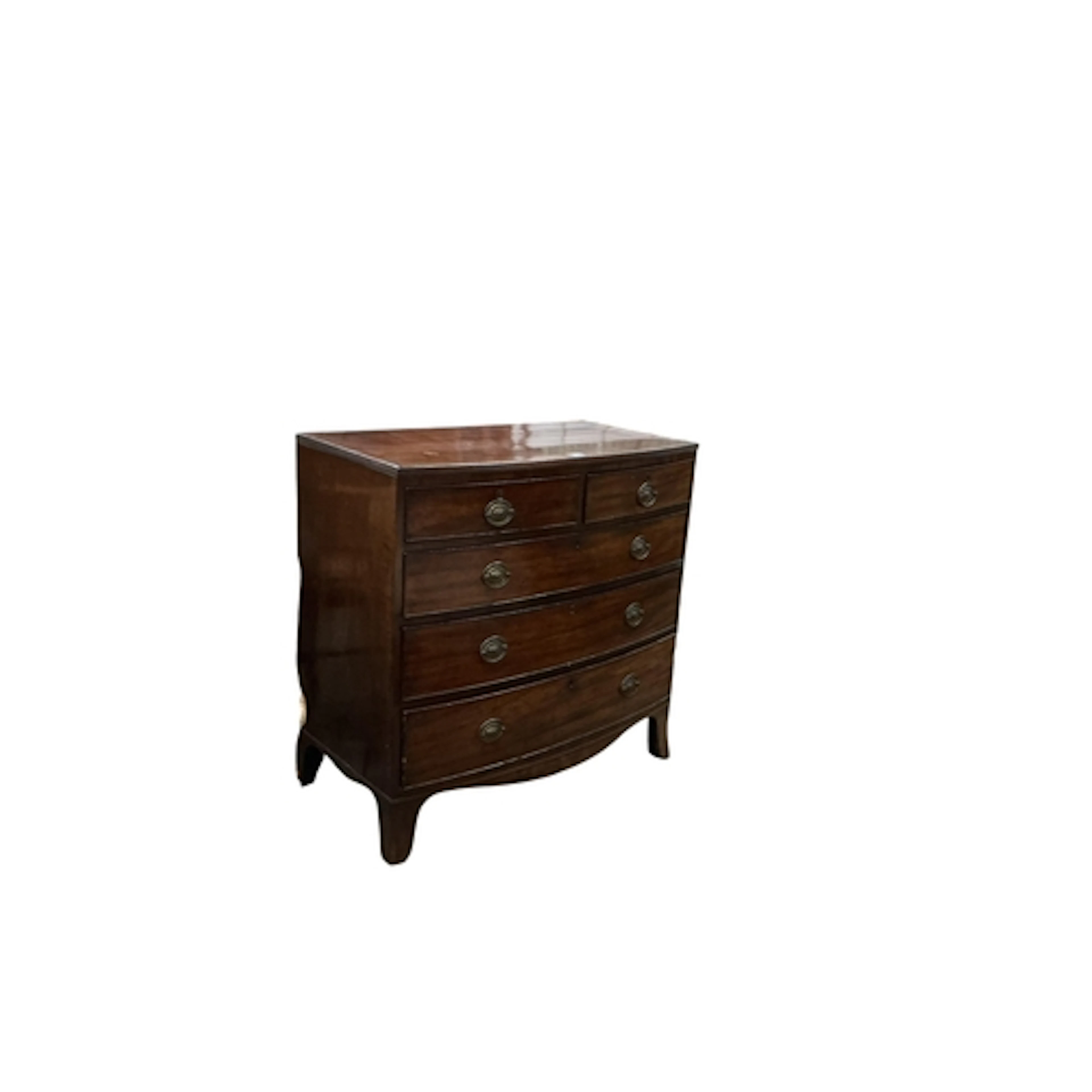 A Regency mahogany bowfront chest, width 102cm, depth 55cm, ...