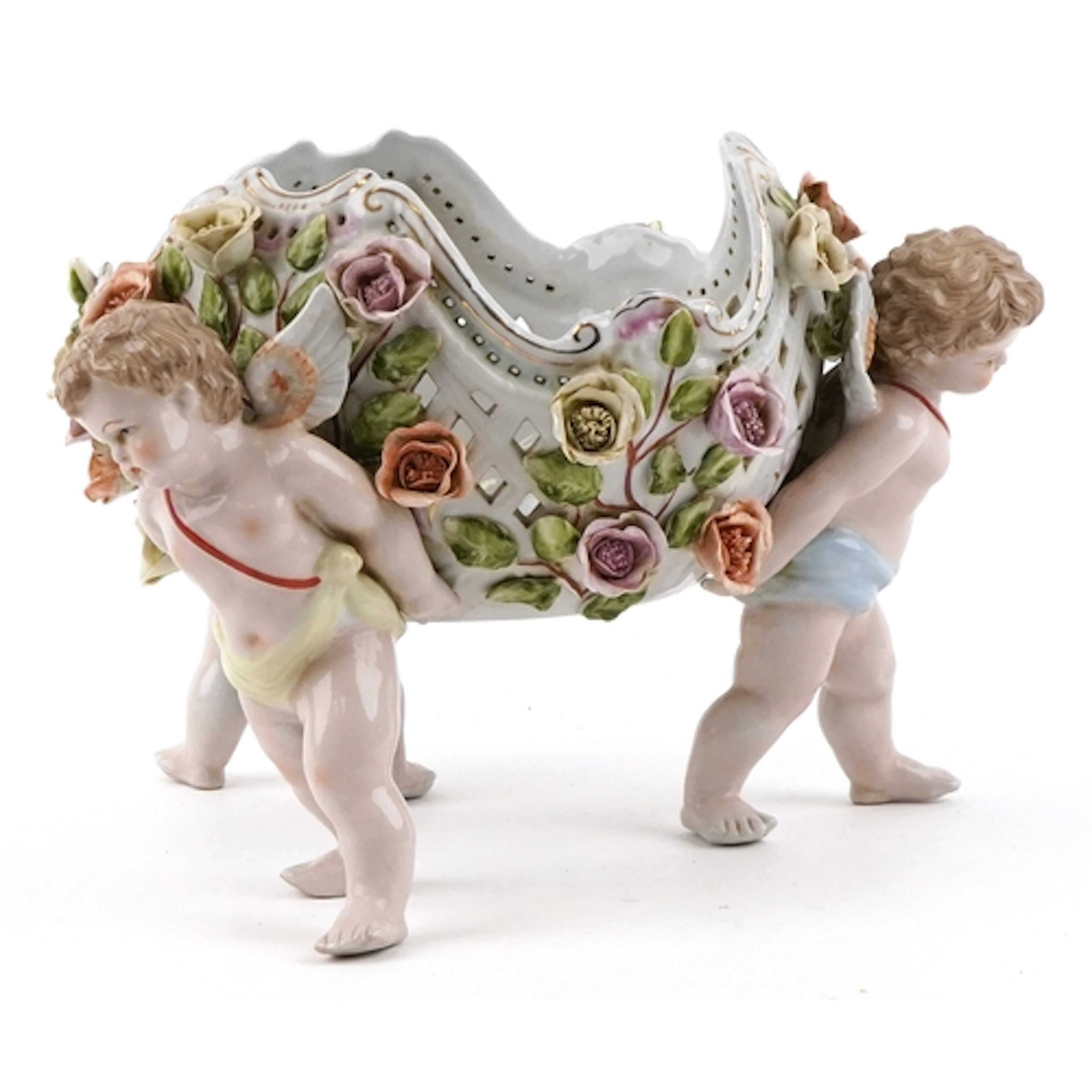 20th century continental porcelain figural centrepiece decor...