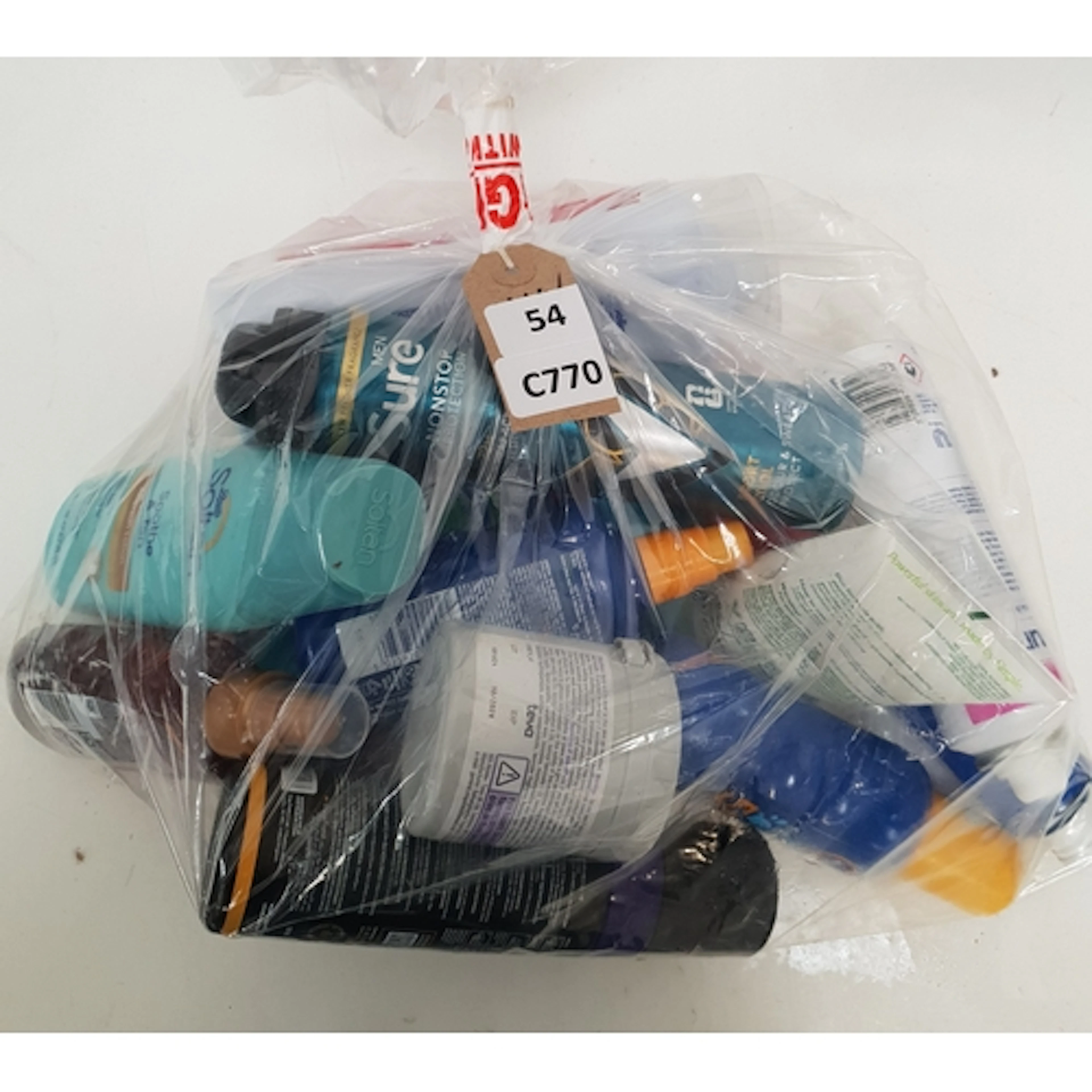 ONE BAG OF COSMETICS AND TOILETRIES including Dove, Nivea, ...