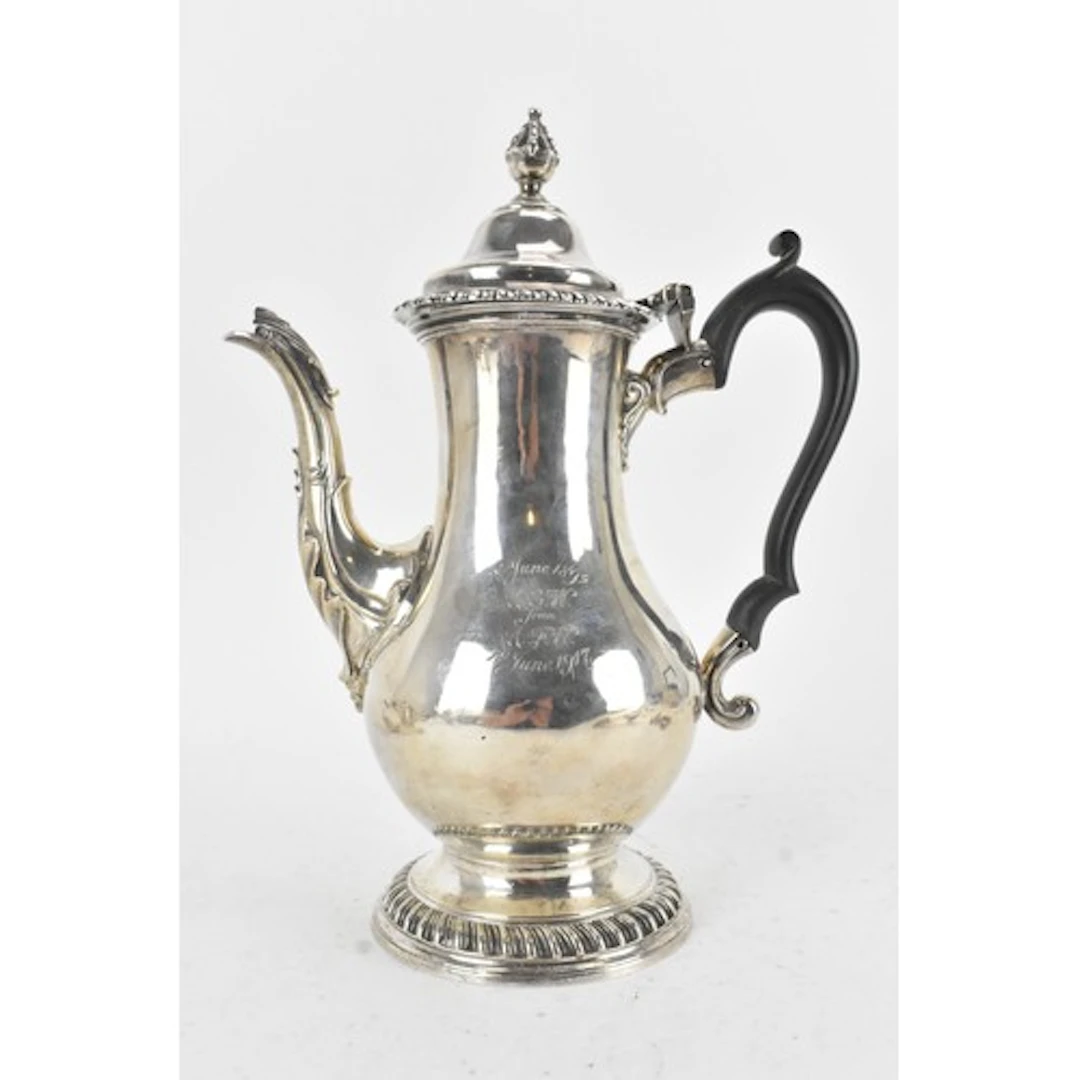 A George III silver coffee pot, makers mark rubbed, hallmark...