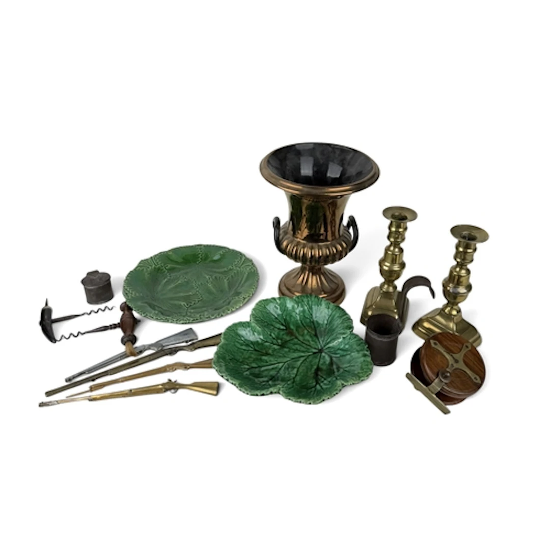 J. BERNARD & SON, 45 PALL MALL: A MAHOGANY AND BRASS FIS...
