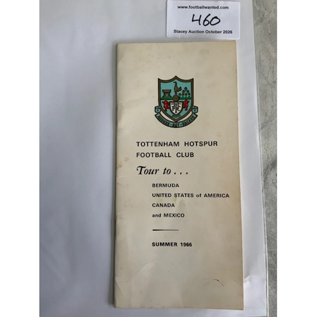 1966 Tottenham USA Tour Football Itinerary: 14 page booklet ...