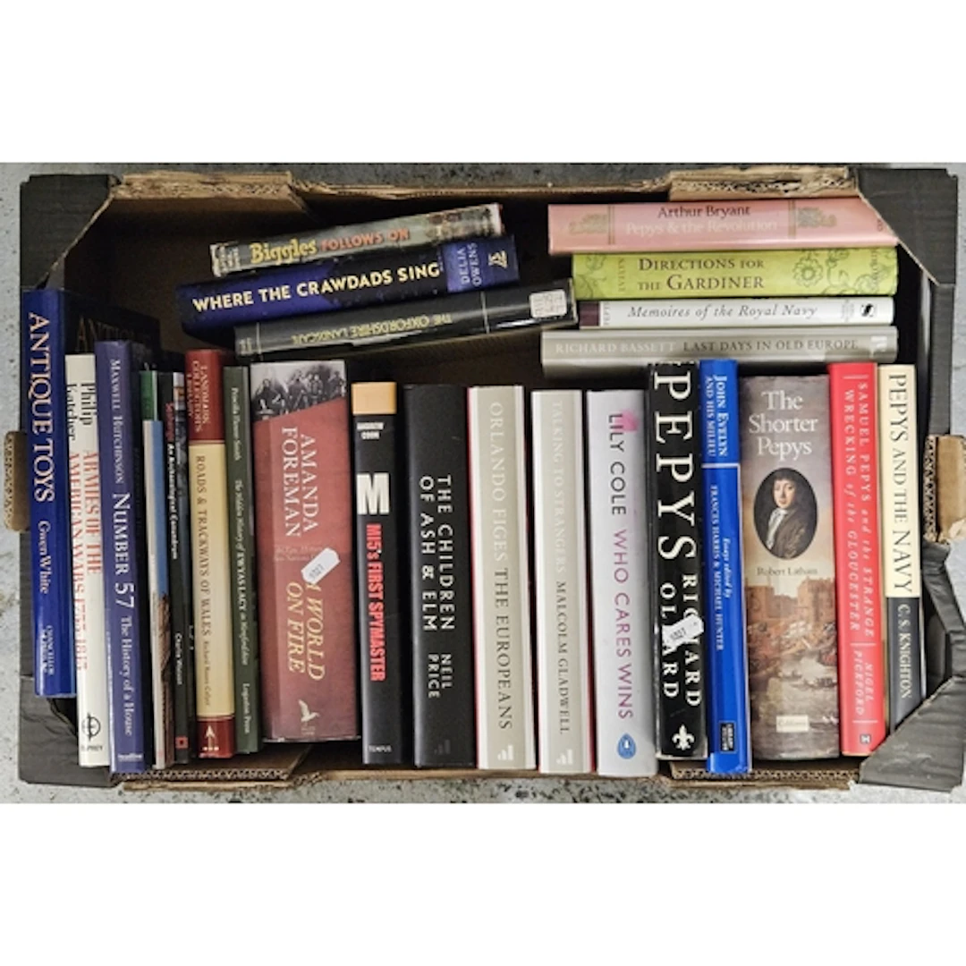 Books incl. Antique Toys, No. 57 History of a House, MI5 Fir...