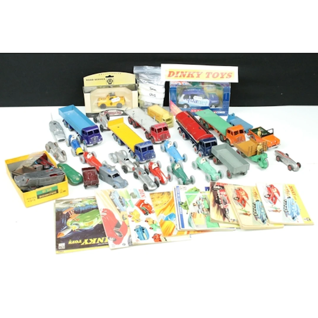 23 Mid 20th C Dinky play worn diecast models to include comm...