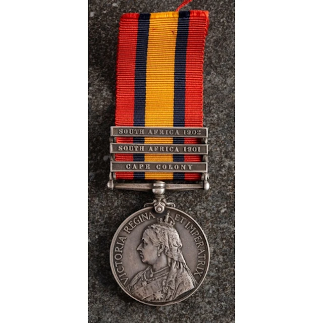 A Queen's South Africa Medal with three clasps to ''6337 Pte...