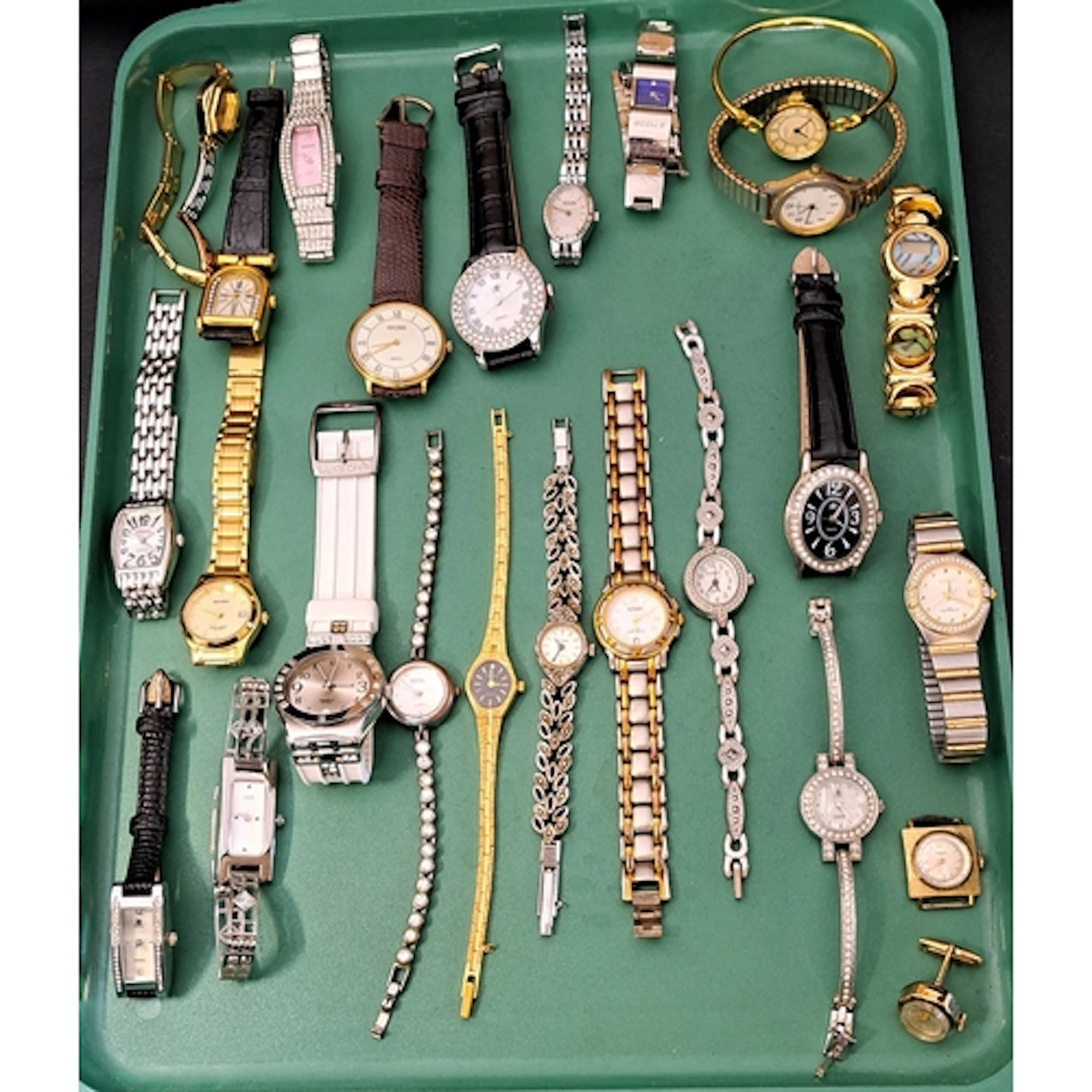SELECTION OF VINTAGE LADIES WRISTWATCHES some with crystal a...