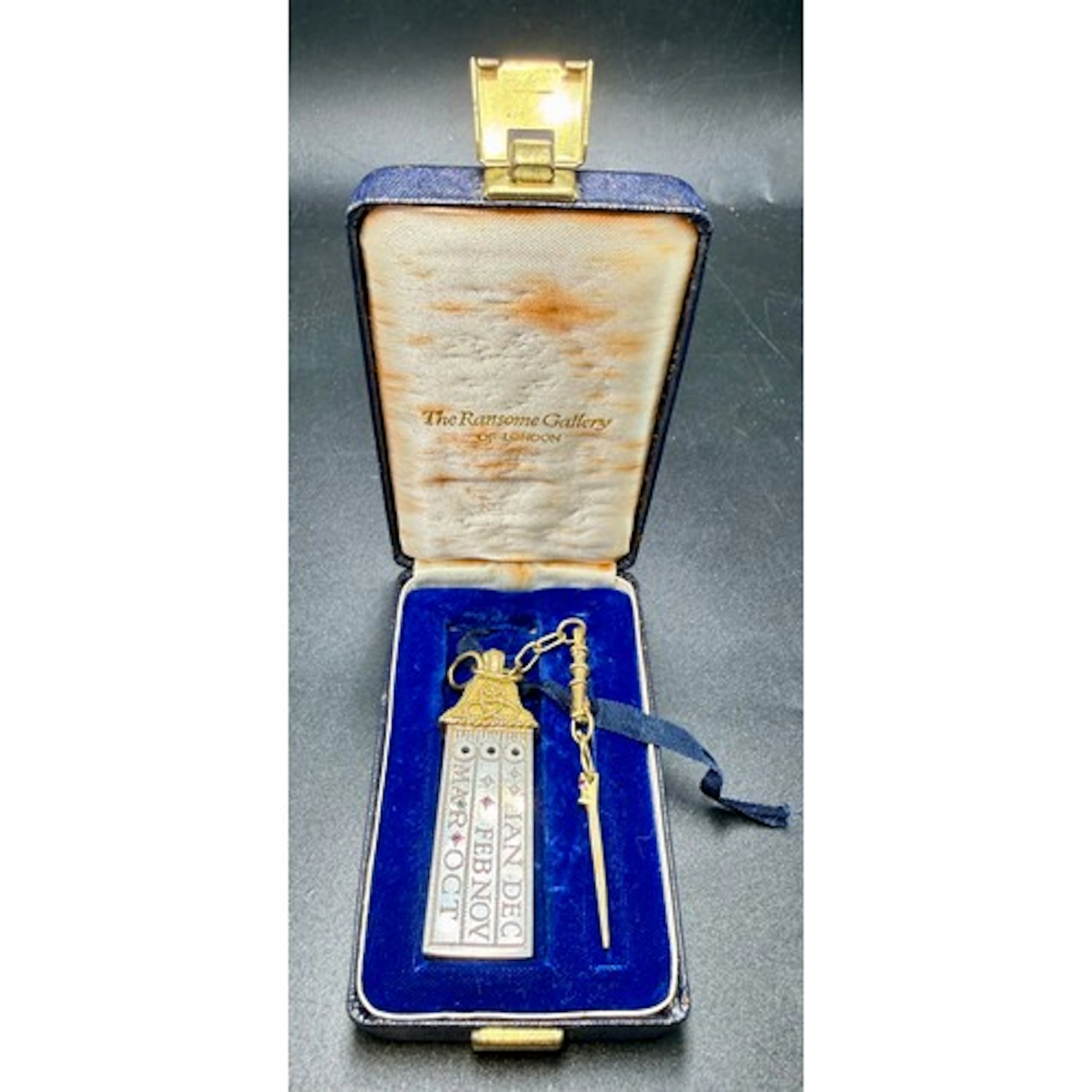 A platinum replica of the Saxon sundial set with gem stones ...