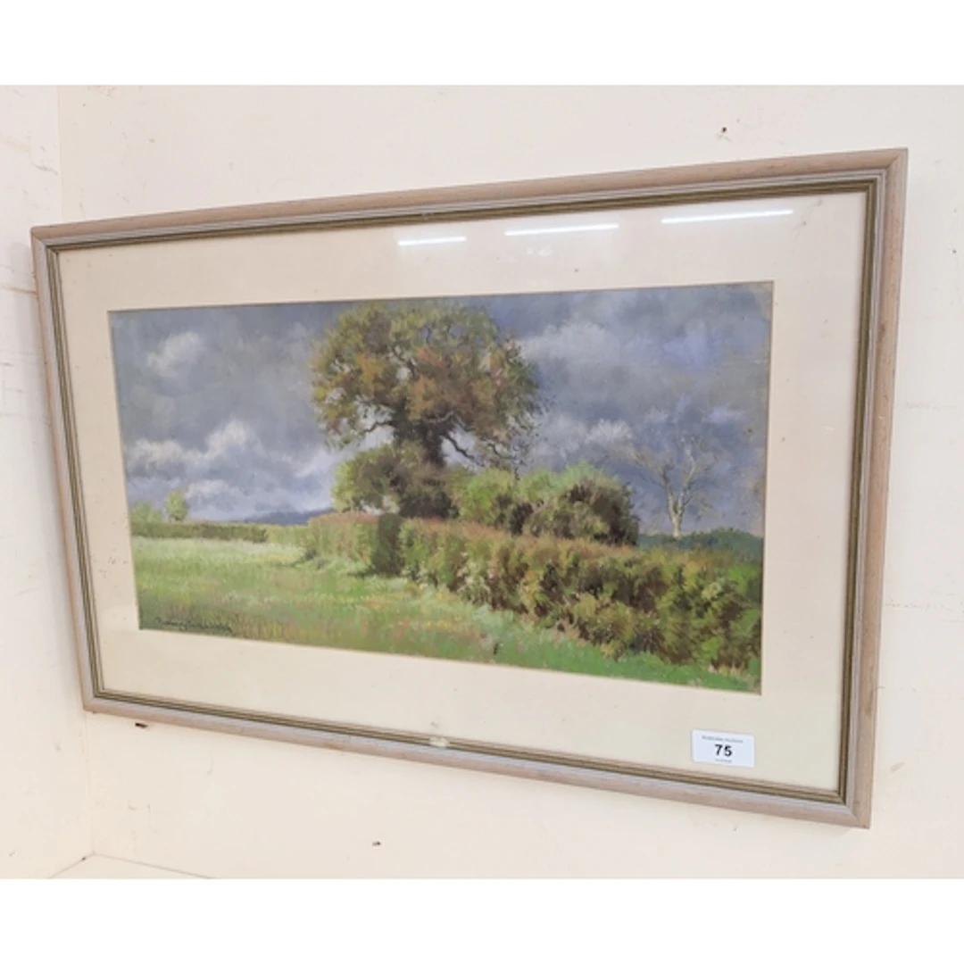 Rosemary Sarah Welch - pastel of a New Forest hedgerow, sign...