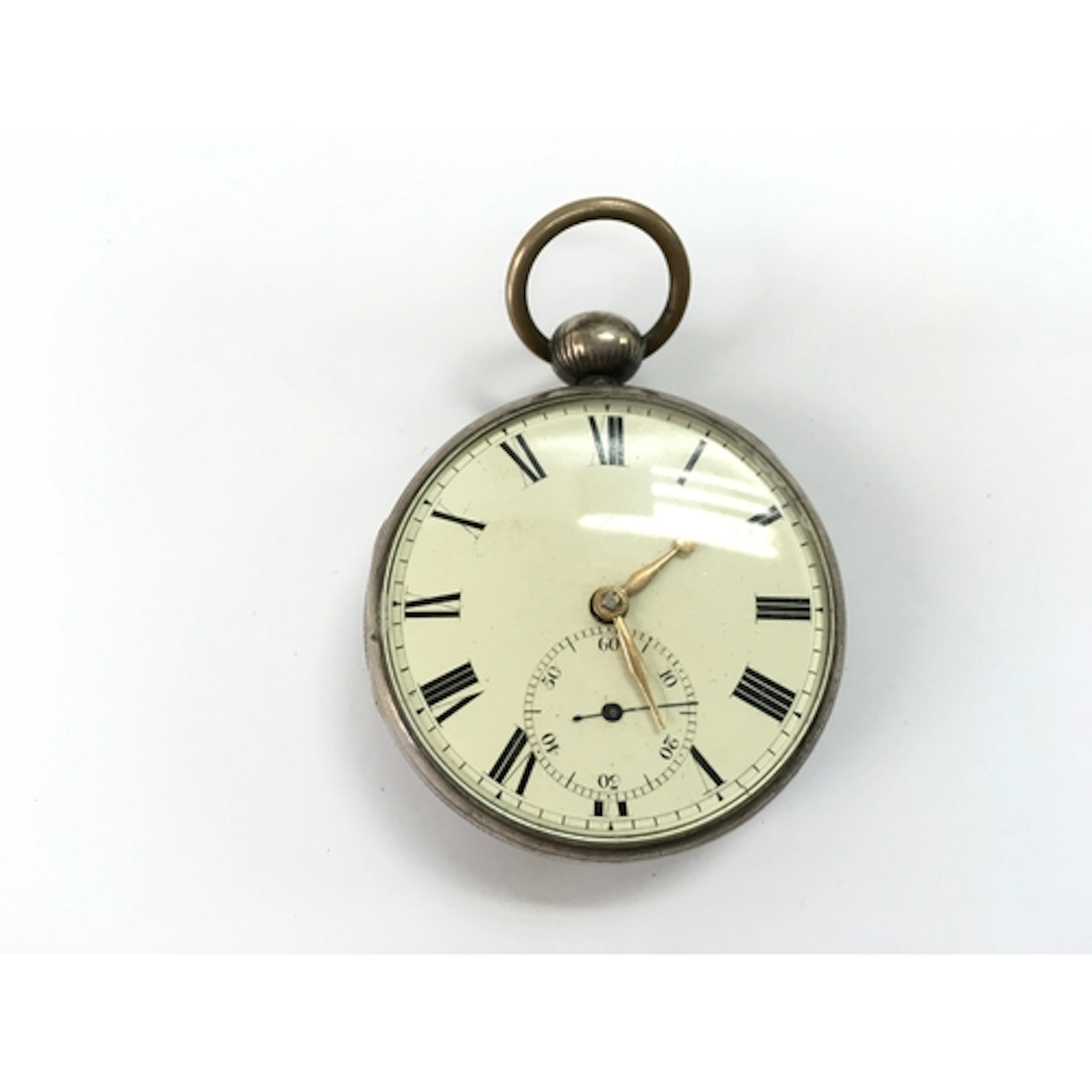 A silver cased pocket watch, 52mm case.