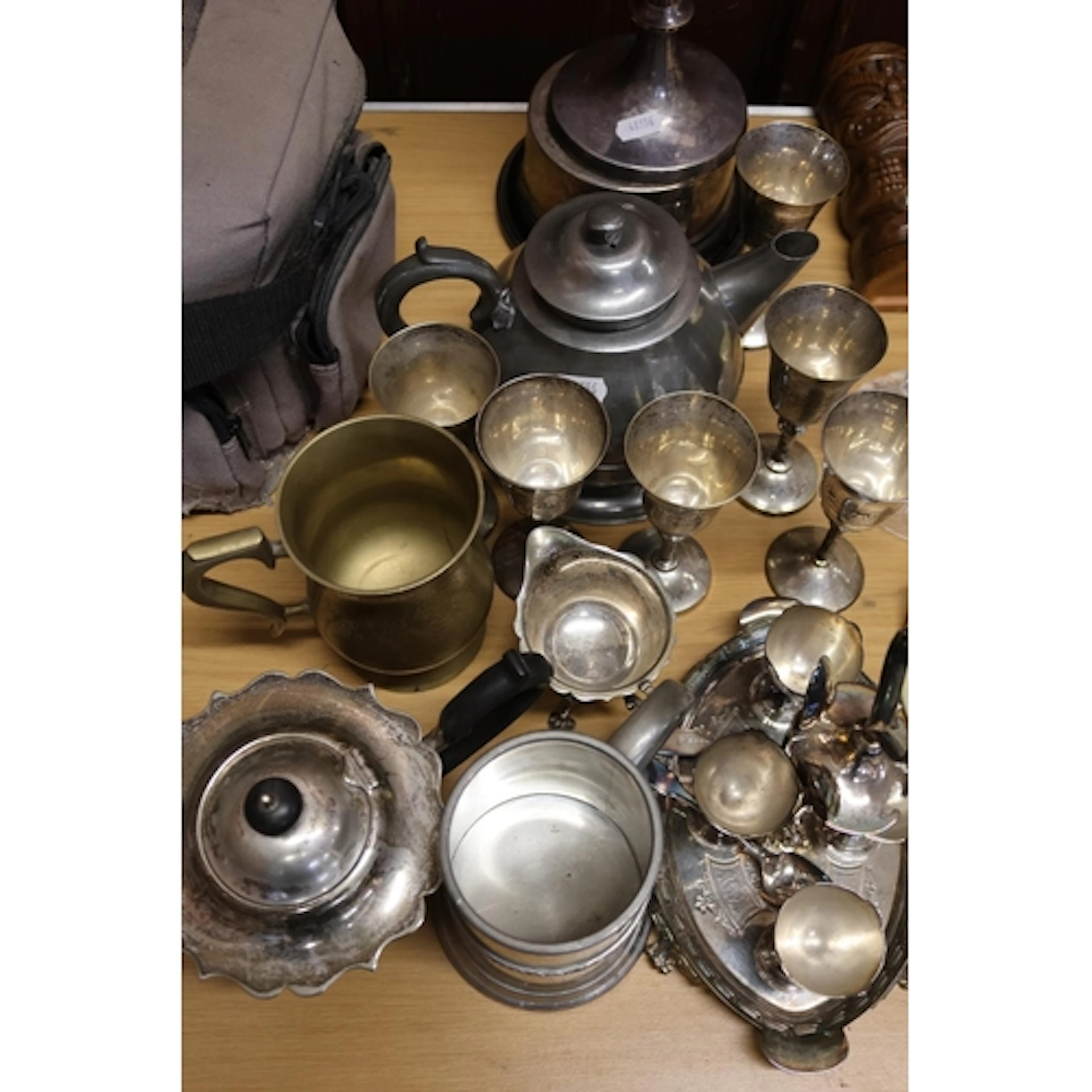 EPNS to include a trophy on stand, goblets, teapots, tankard...