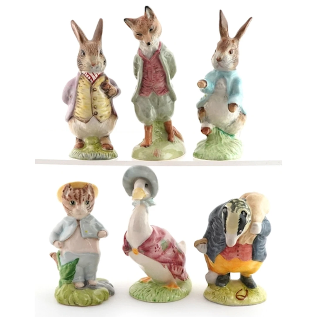 Six Royal Albert and Beswick Beatrix Potter figures comprisi...