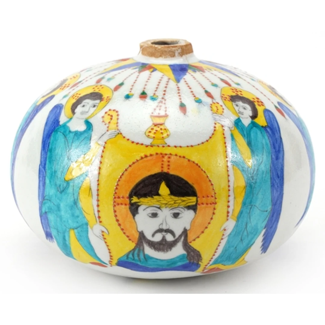 Large Turkish Armenian hanging ball hand painted with Christ...