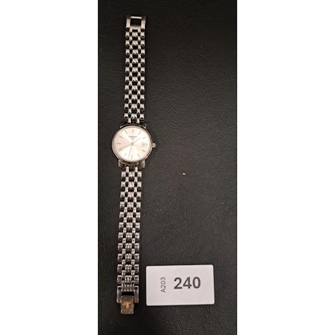 LADIES TISSOT WRISTWATCH the silvered dial with baton hour m...