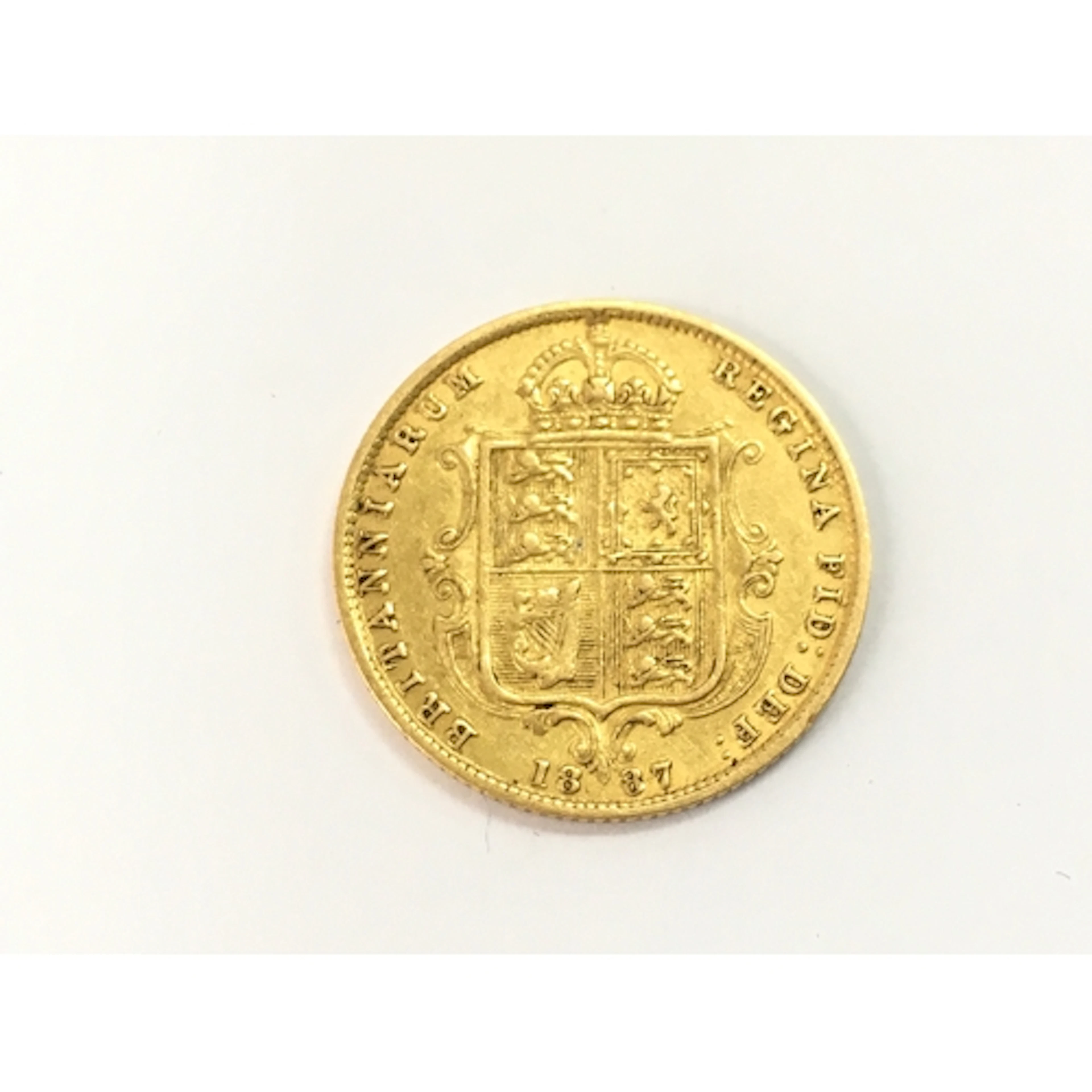 An 1887 half shield back sovereign