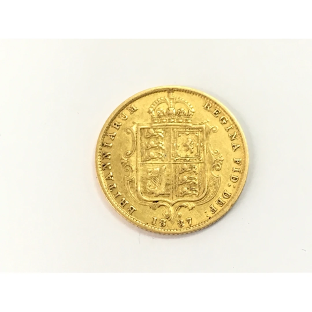 An 1887 half shield back sovereign