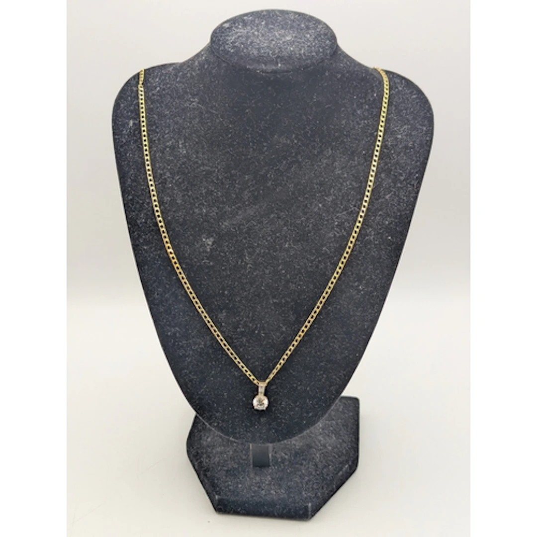 A 9ct yellow gold box curb link necklace, with spring ring c...