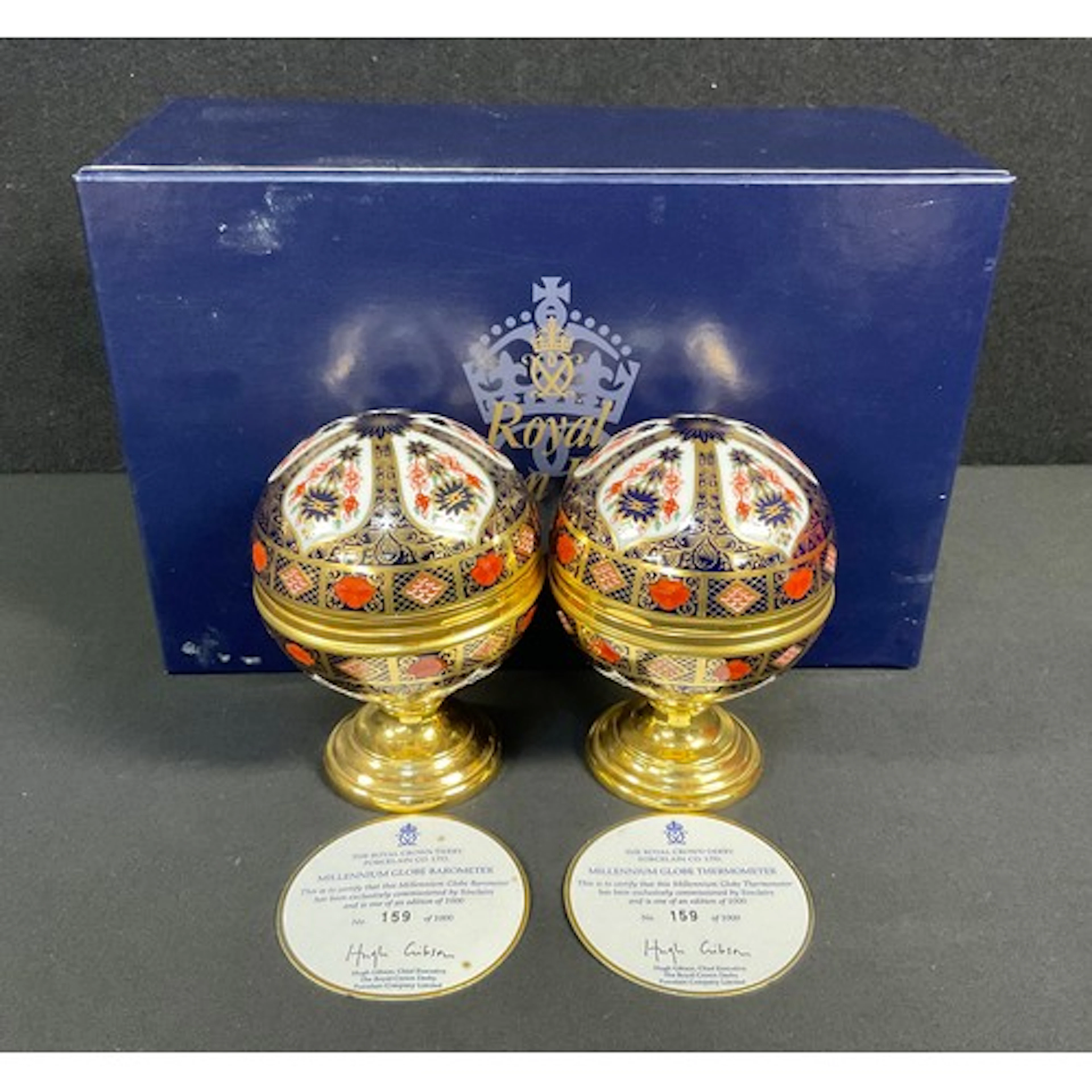 A Royal Crown Derby 1128 Old Imari Pattern Millennium Globe ...