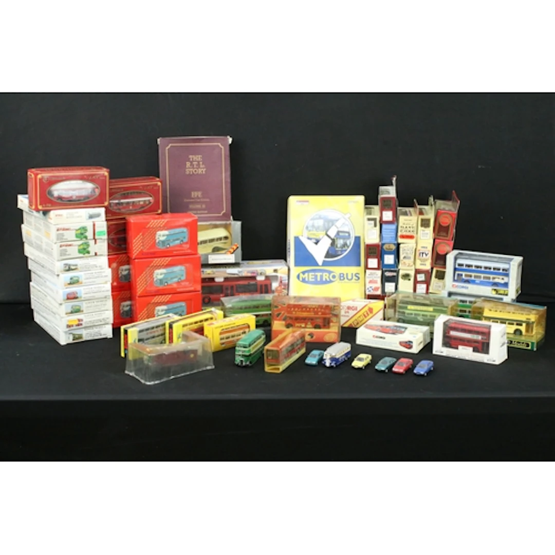 54 Boxed diecast model buses to include Corgi Original Omnib...