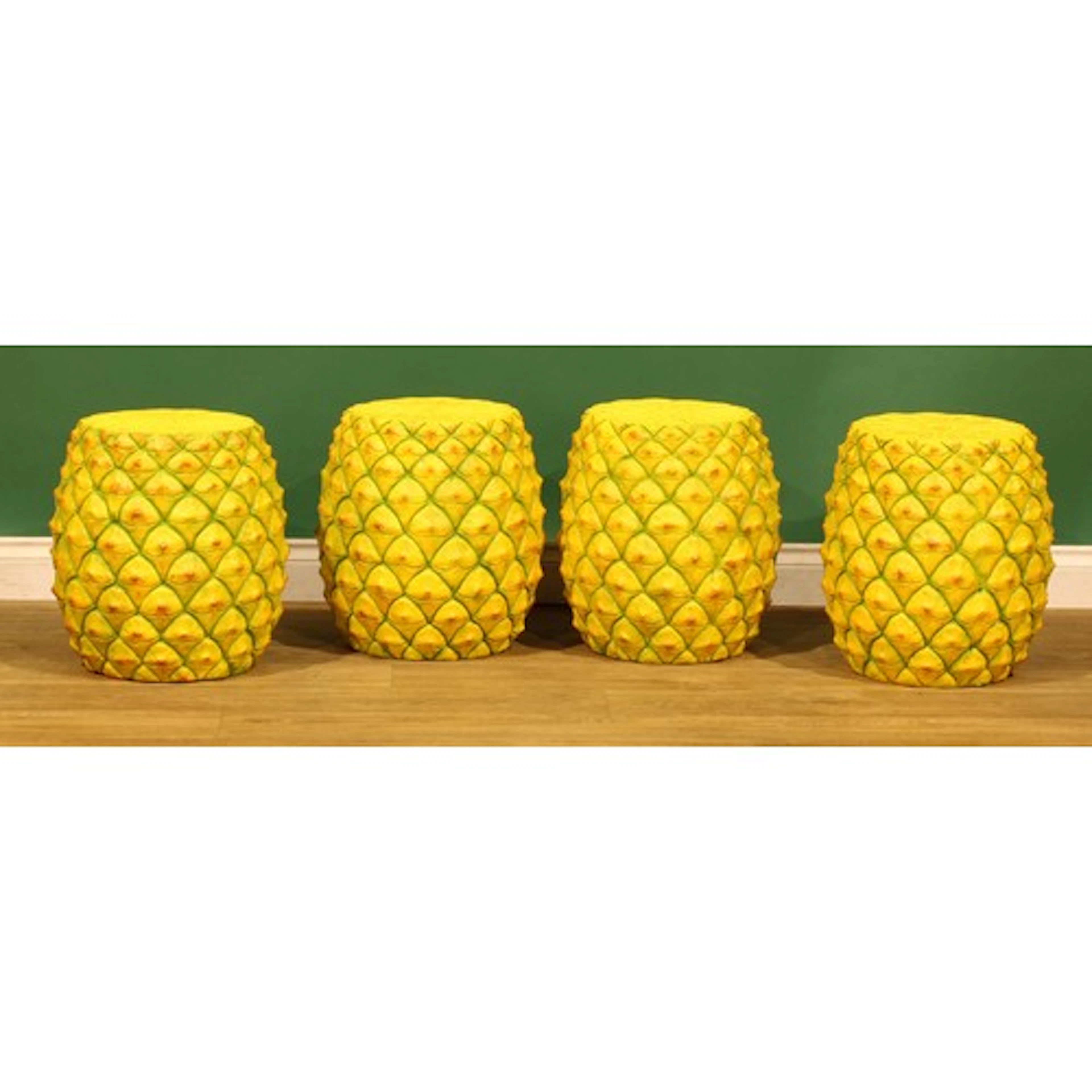 A set of four novelty composite fibreglass stools or lamp ta...