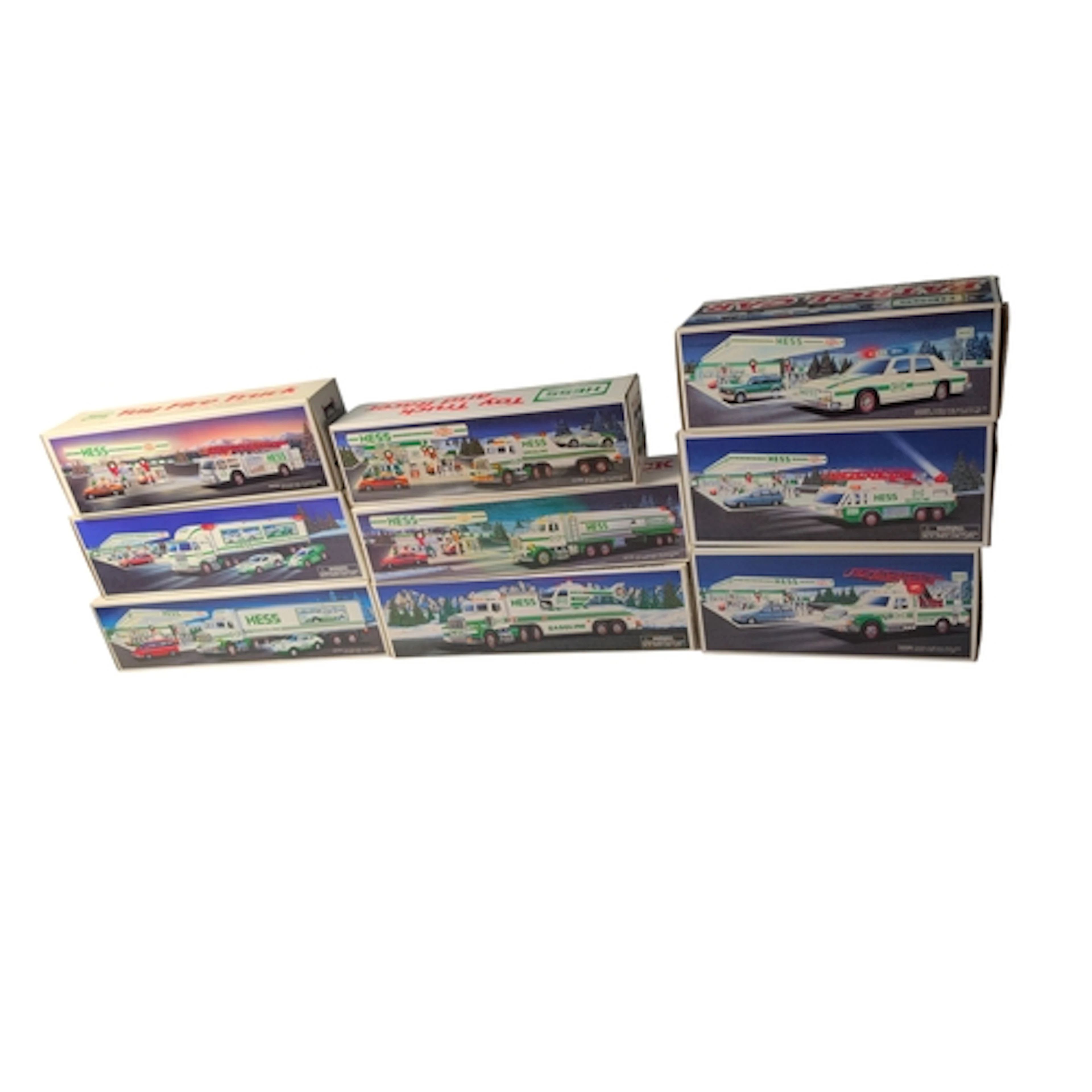 Collection of 9 Hess Toy Trucks from 1990s
