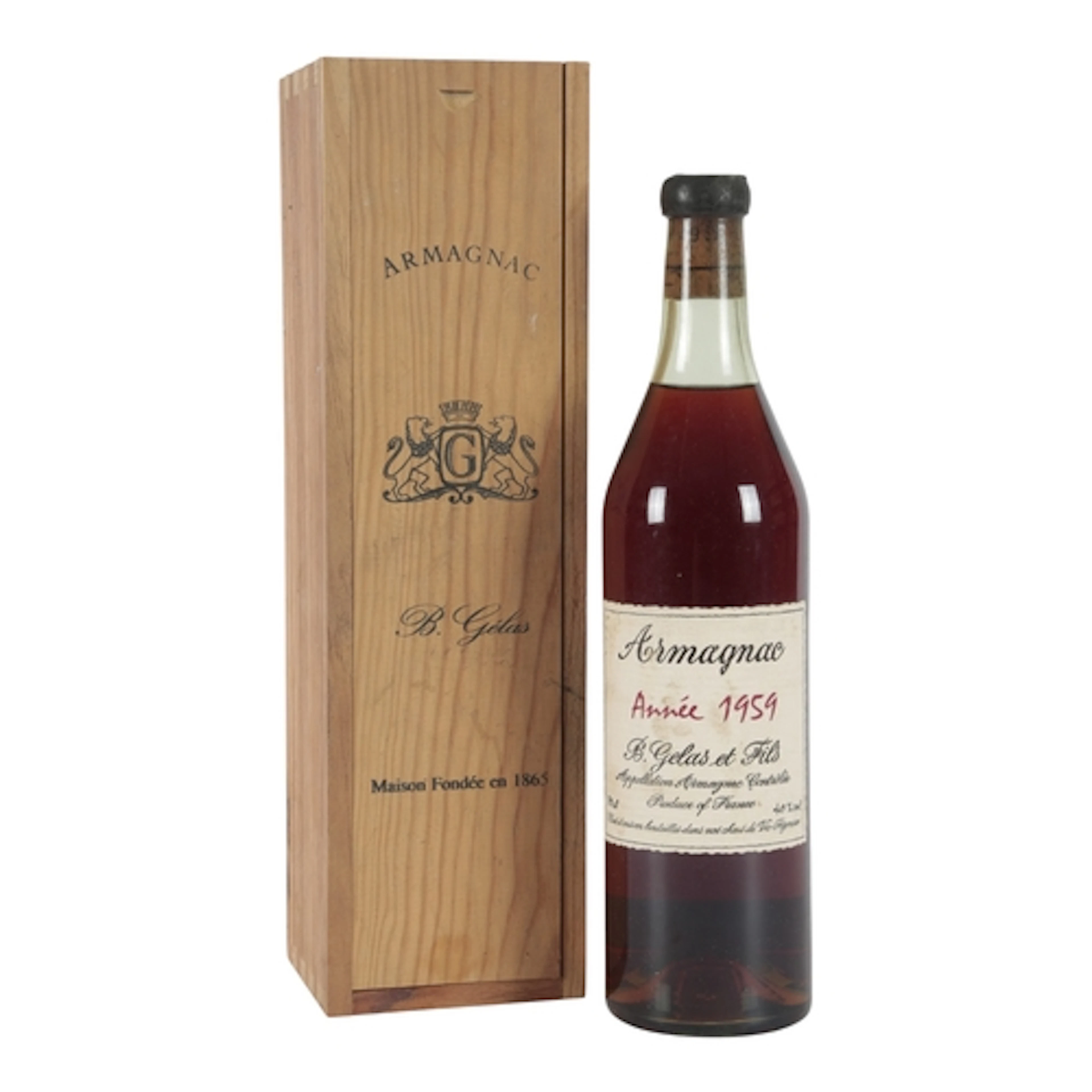 1959 Maison Gelas Vintage Bas Armagnac, France (1) IN WOODEN...
