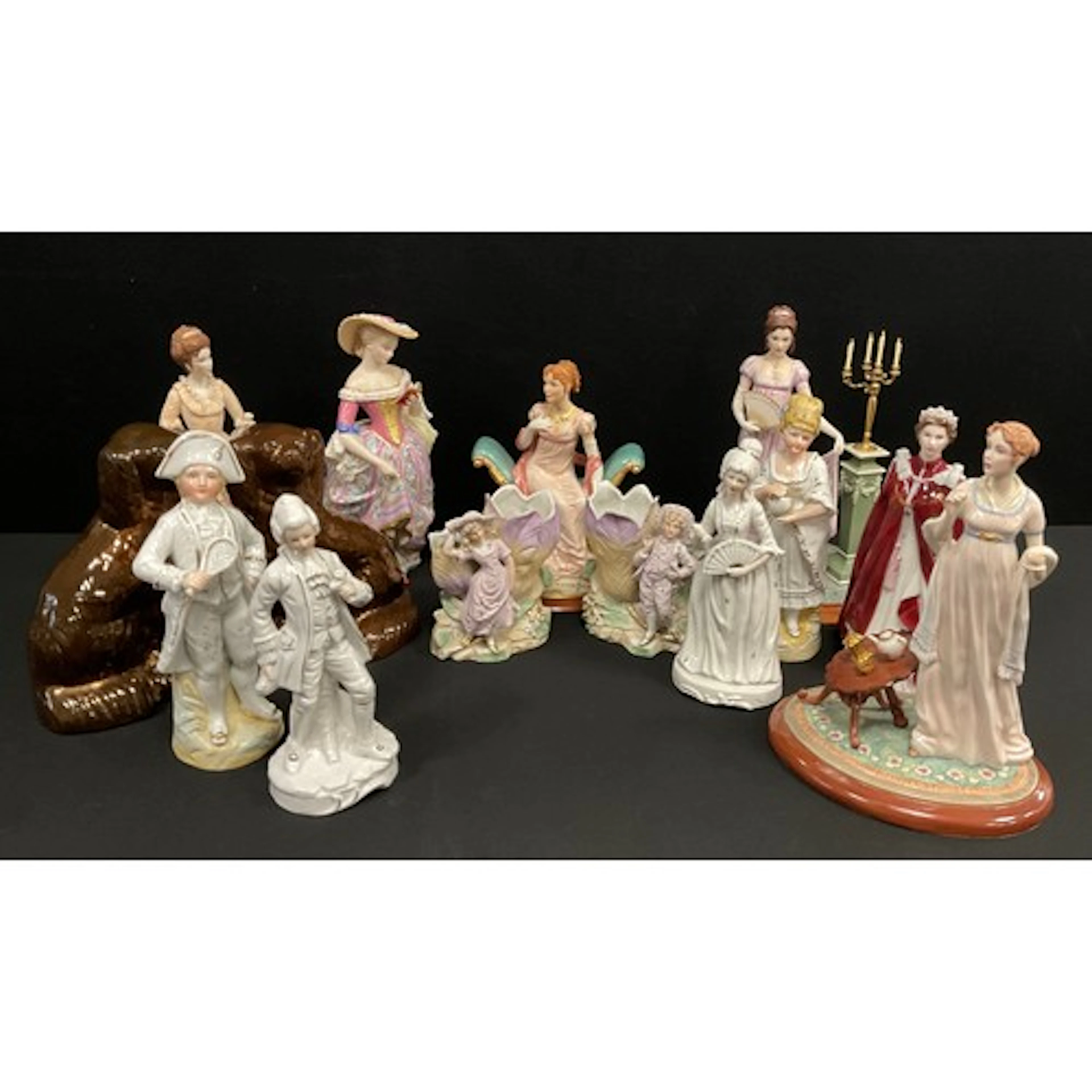 Ceramic figures - a pair of copper lustre Staffordshire dogs...