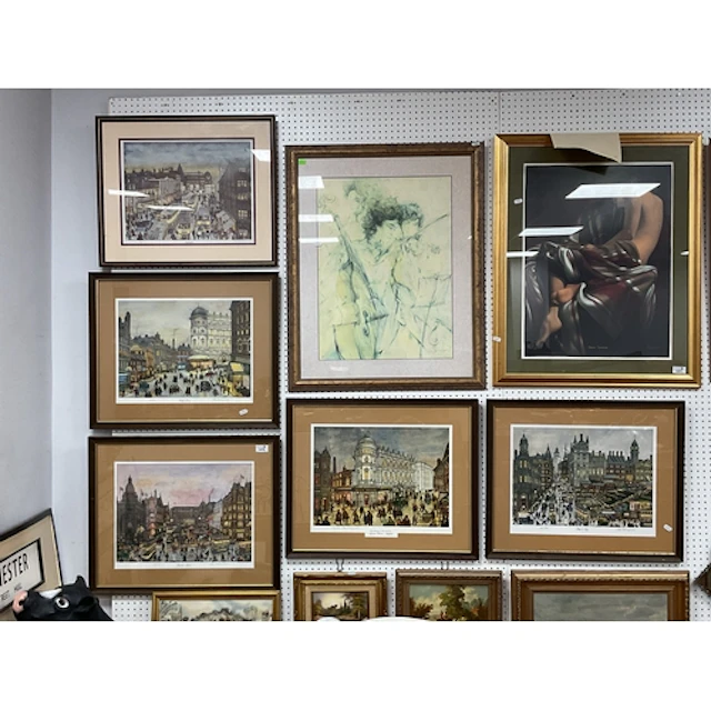 Five framed and glazed limited edition prints by George Cunn...