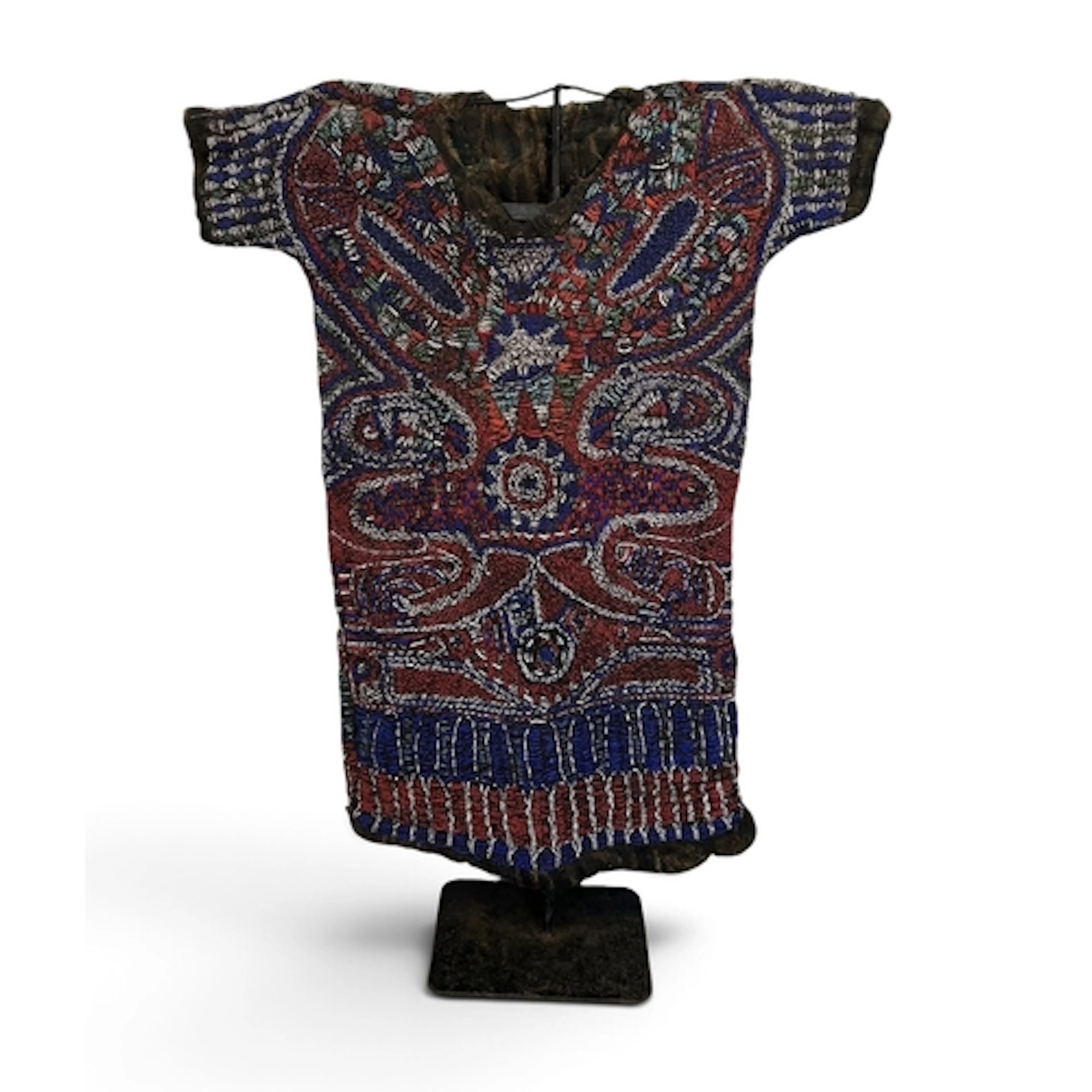 A BAMILEKE BEADED TUNIC 113 H x 78 W cm