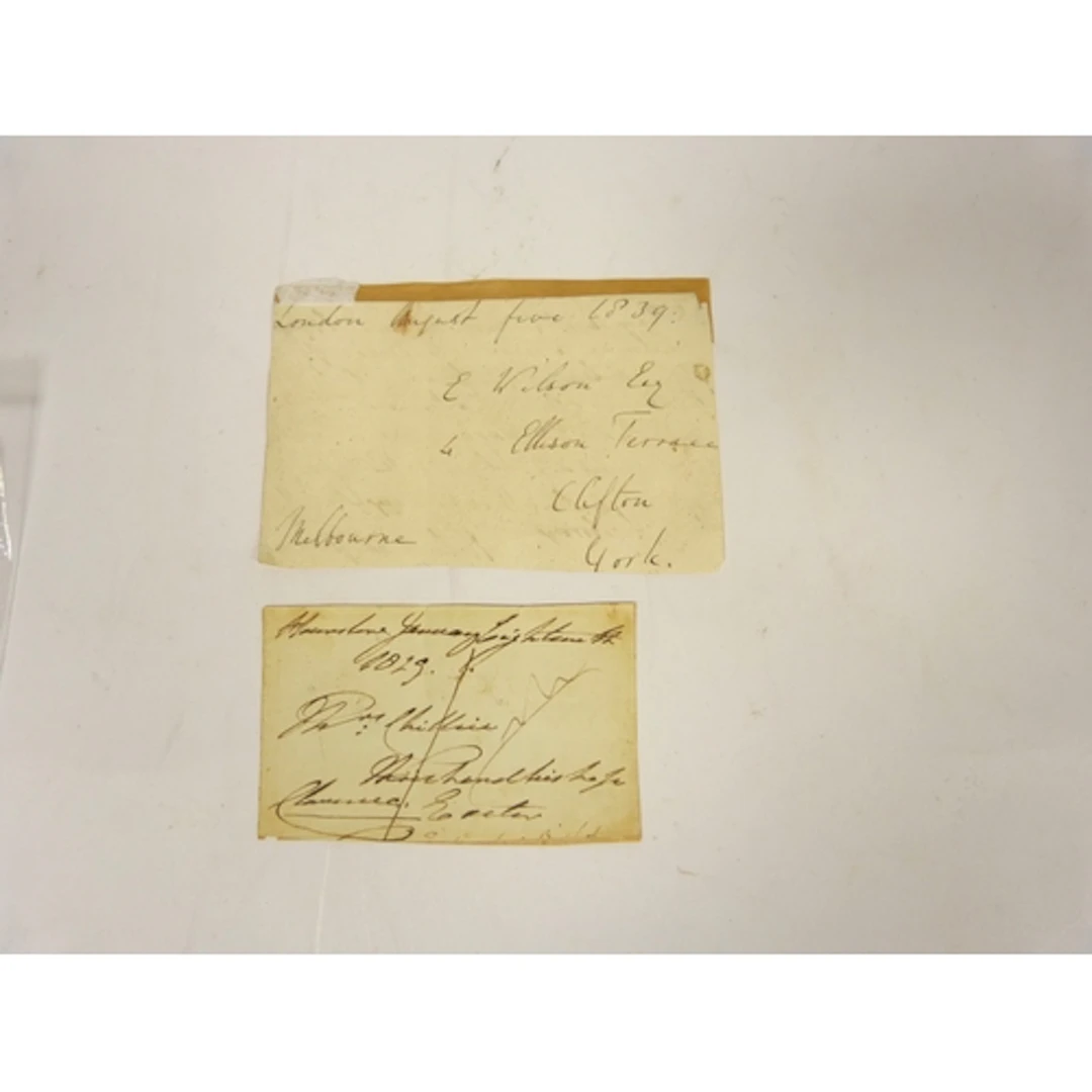 Autographs. Manuscript letter fronts with signatures of the...