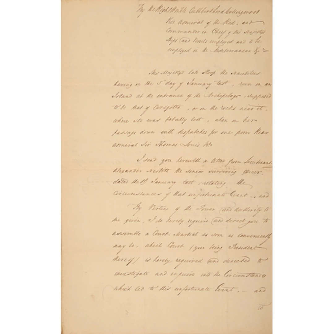 Royal Navy. Vice-Admiral Cuthbert Collingwood, 1st Baron Col...