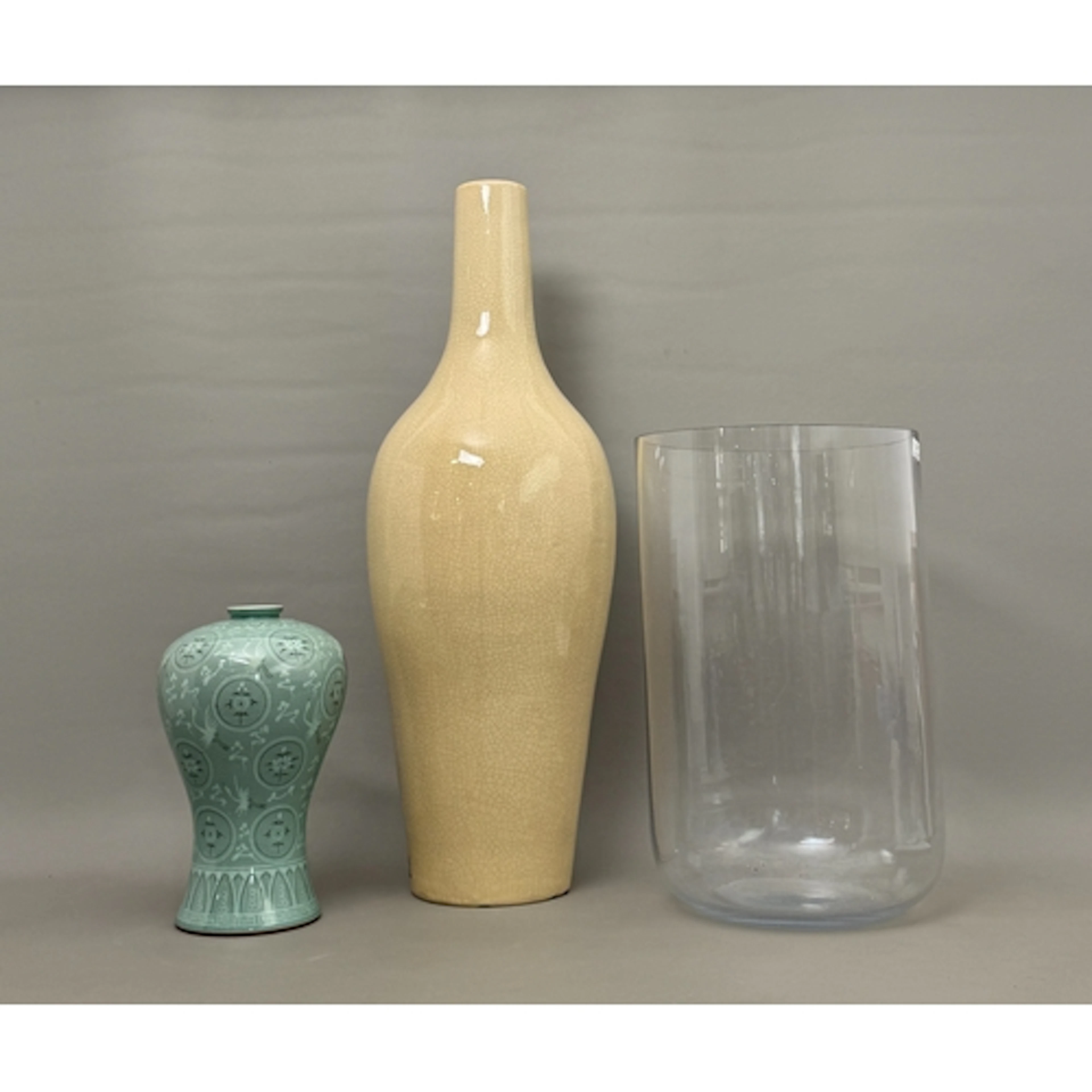 A large, contemporary, cream crackle glazed vase - PTMD coll...
